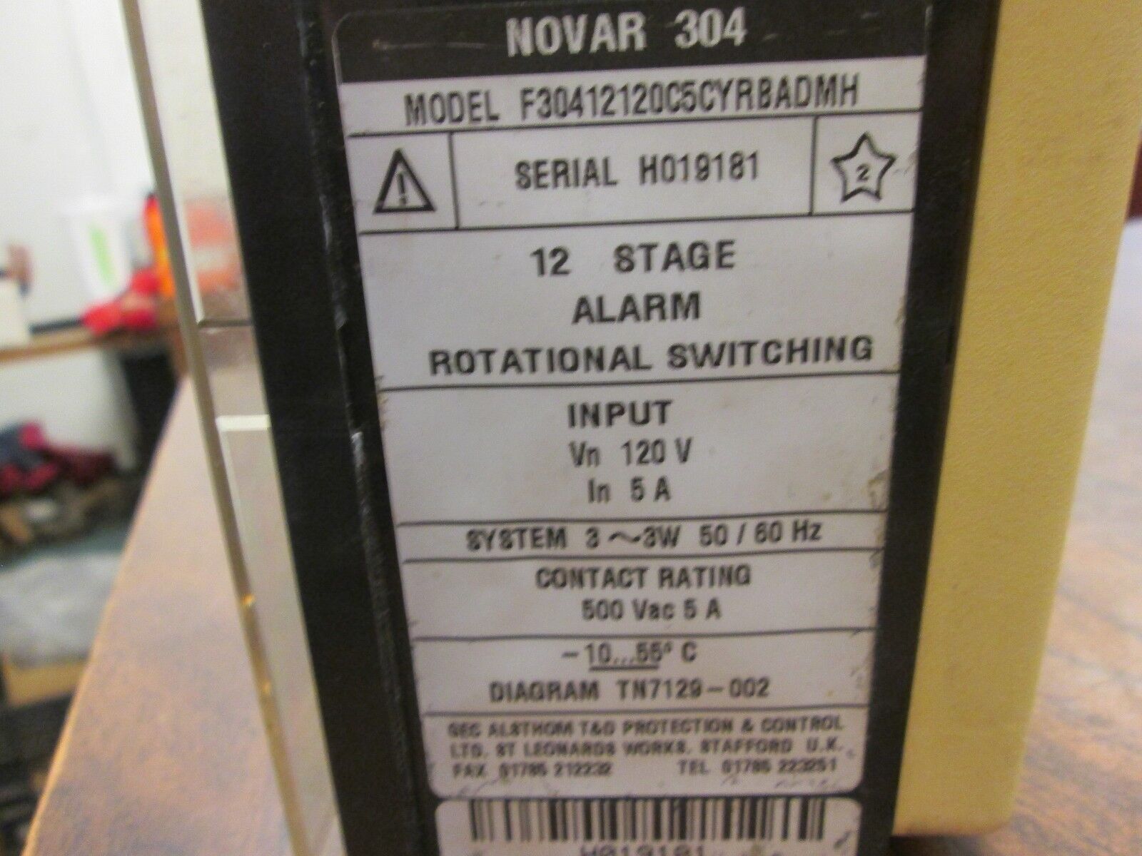 GEC Alsthom Novar 304 Capacitor Controller F30412120C5CYRBADMH 12-Stage 5A Used