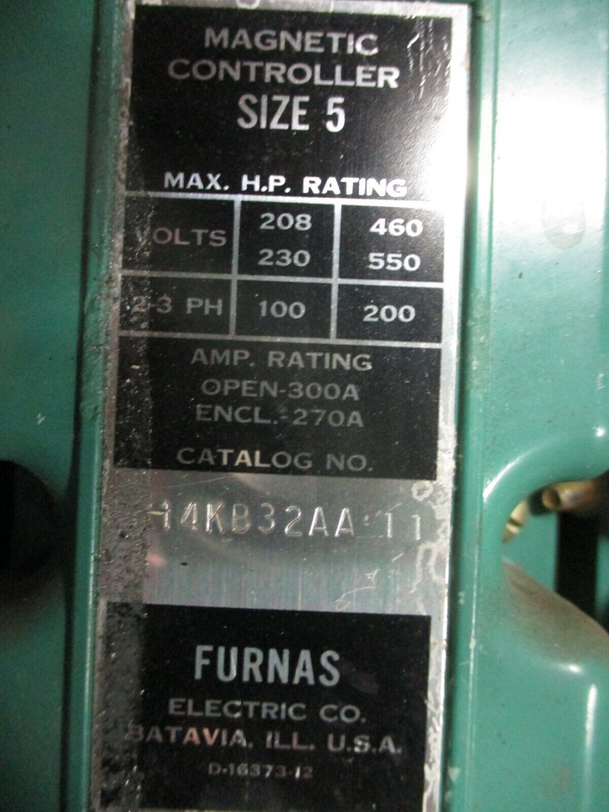 Furnas Size 5 Starter 14KB32AA11 300A Used
