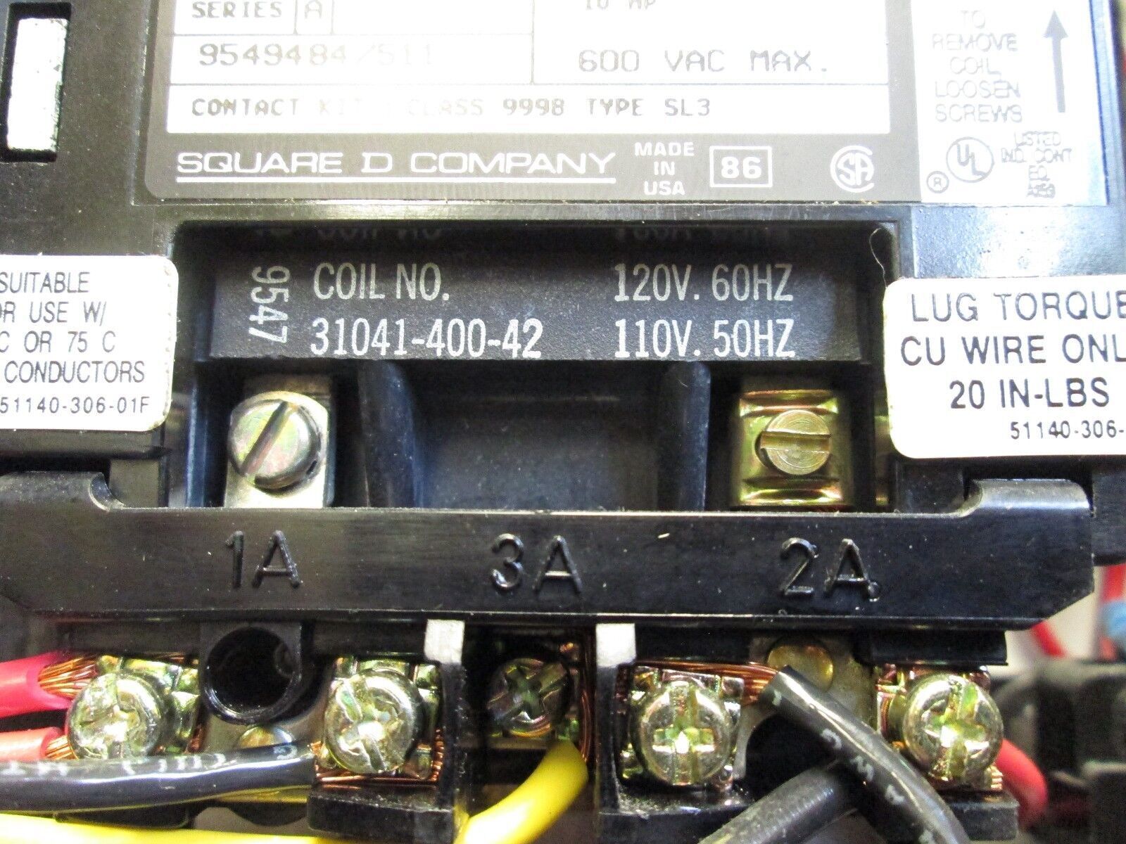 Square D Fusible Combination SCG14 Size 1 120V Coil Used