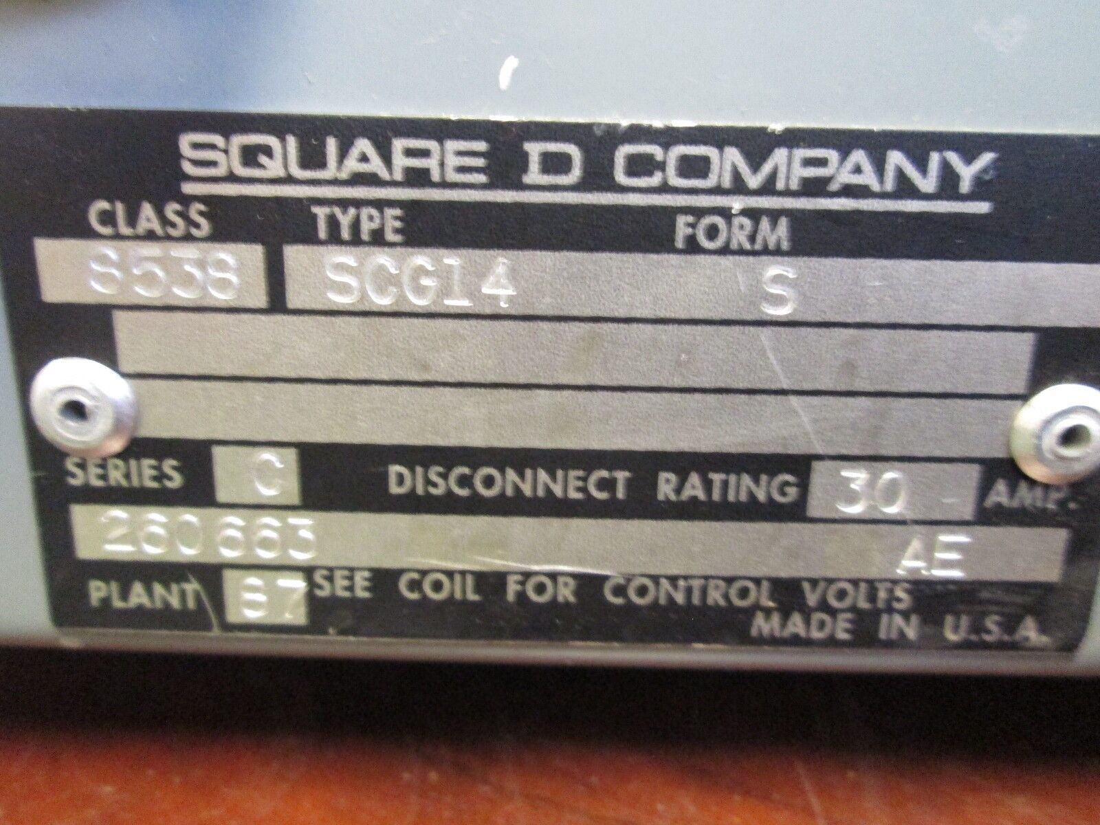 Square D Fusible Combination SCG14 Size 1 120V Coil Used