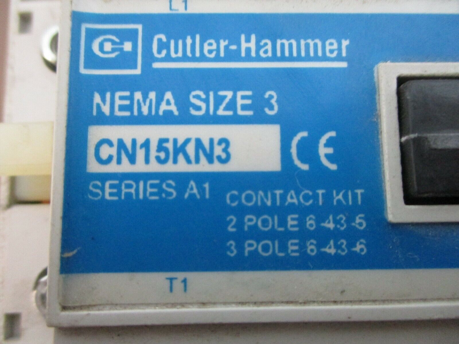 Cutler-Hammer Size 3 Contactor CN15KN3 480V Coil 90A 600V w/ Aux Contact Used