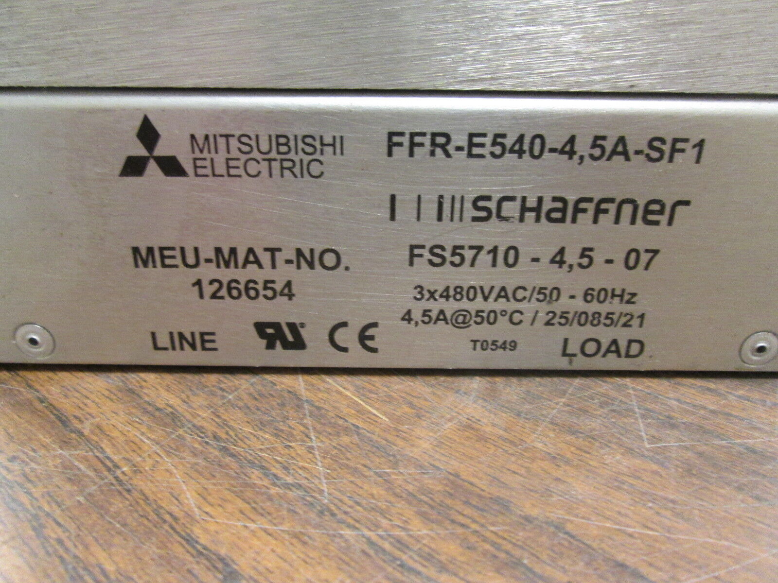 Mitsubishi E500 AC Drive w/ RFI Filter FR-E540-075K-EC 0.75KW, 3Ph Used