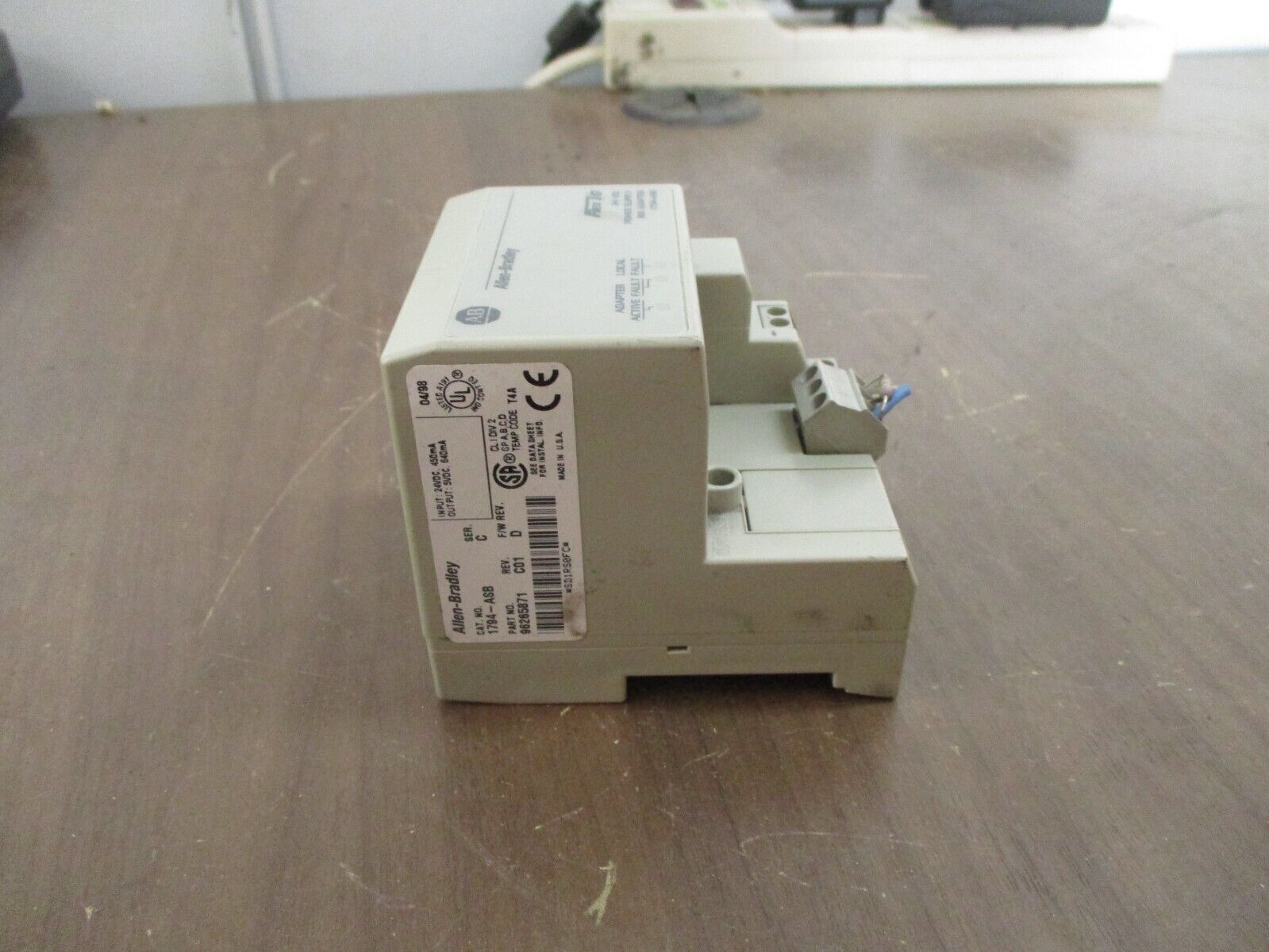 Allen-Bradley Flex I/O Power Supply RIO Adapter 1794-ASB Ser. C Rev. C01 24VDC
