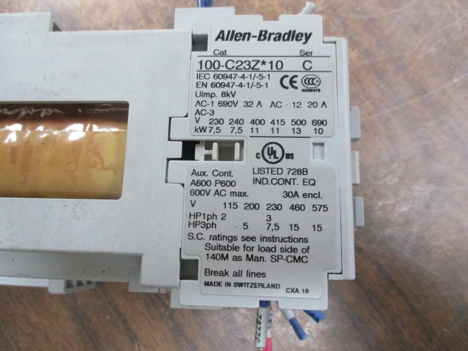 Allen-Bradley Contactor 100-C23Z*10 24VDC Coil 30A 600V Used