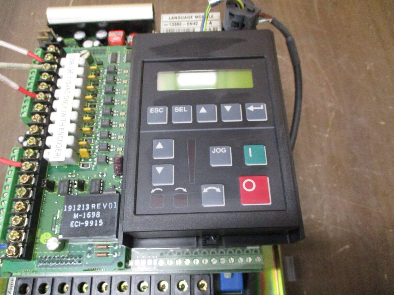 Allen-Bradley AC Drive 1336E-BRF10-AN-EN-L9E Ser. D 1HP w/ Keypad *Open Chassis*