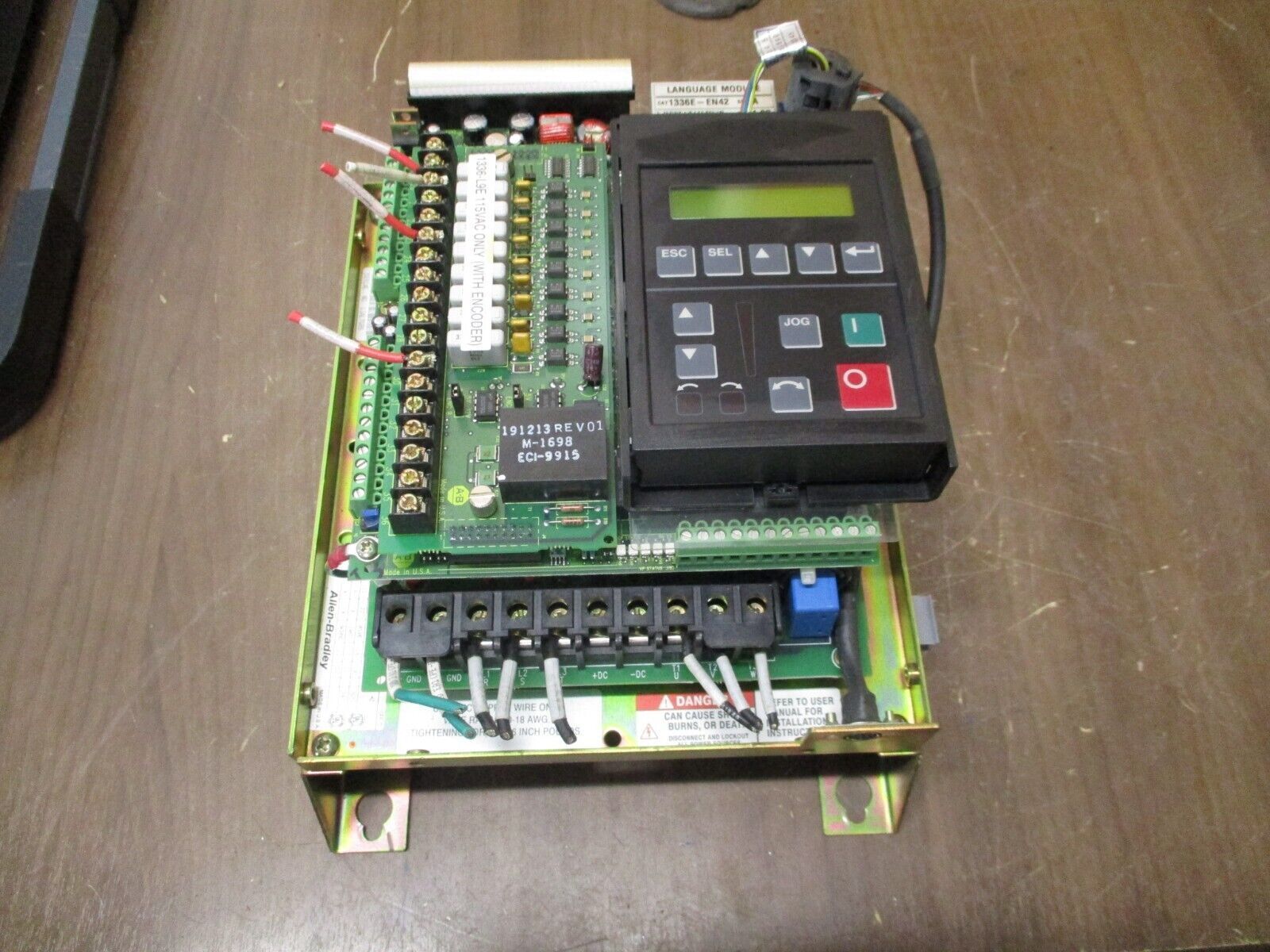 Allen-Bradley AC Drive 1336E-BRF10-AN-EN-L9E Ser. D 1HP w/ Keypad *Open Chassis*