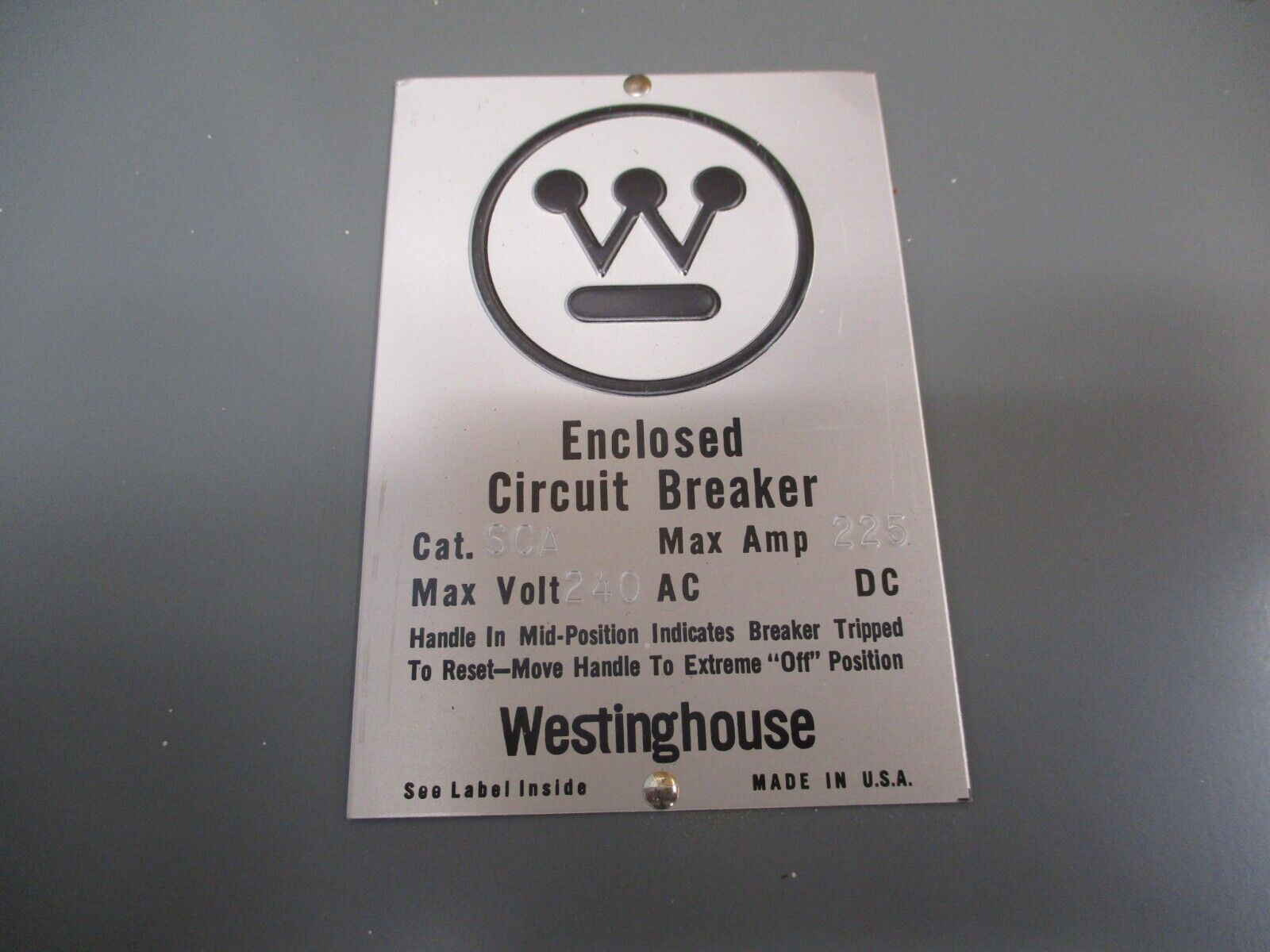 Westinghouse Enclosed Circuit Breaker CA3150 150A 240V 3P Used