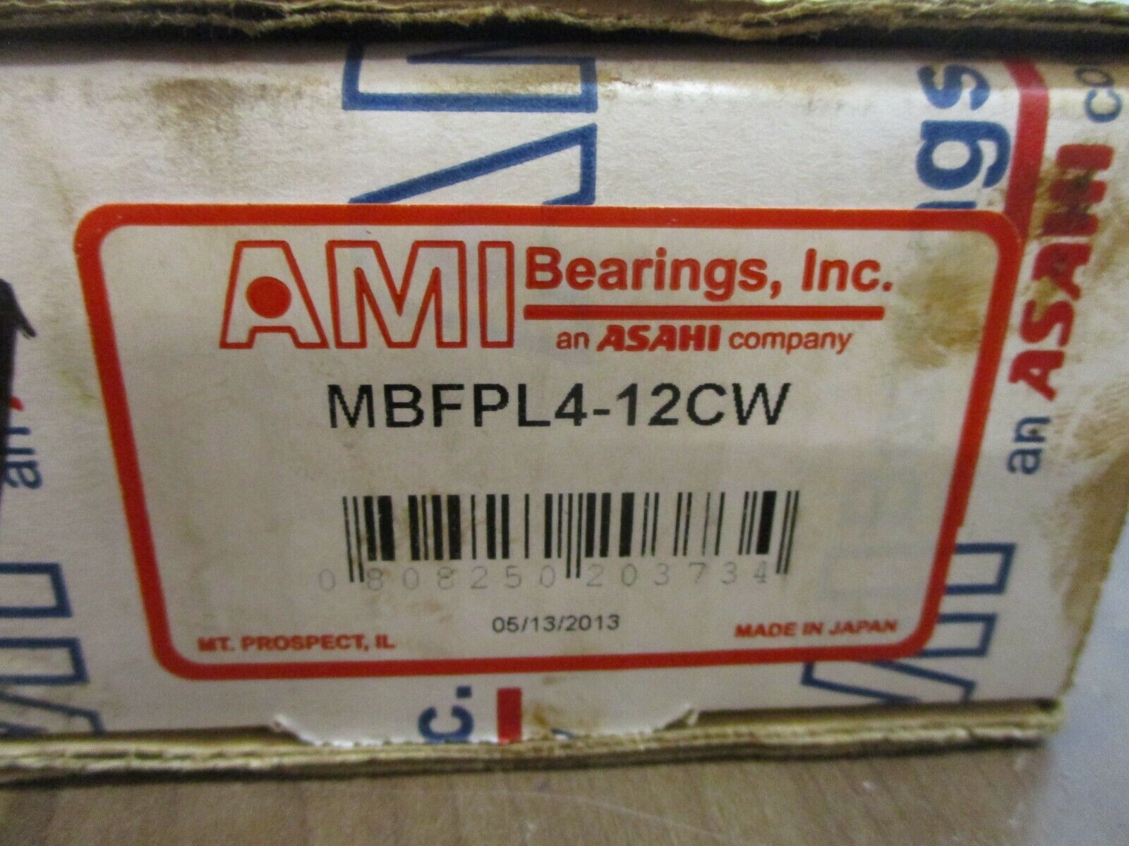 AMI Flange Bearing MBFPL4-12CW New Surplus