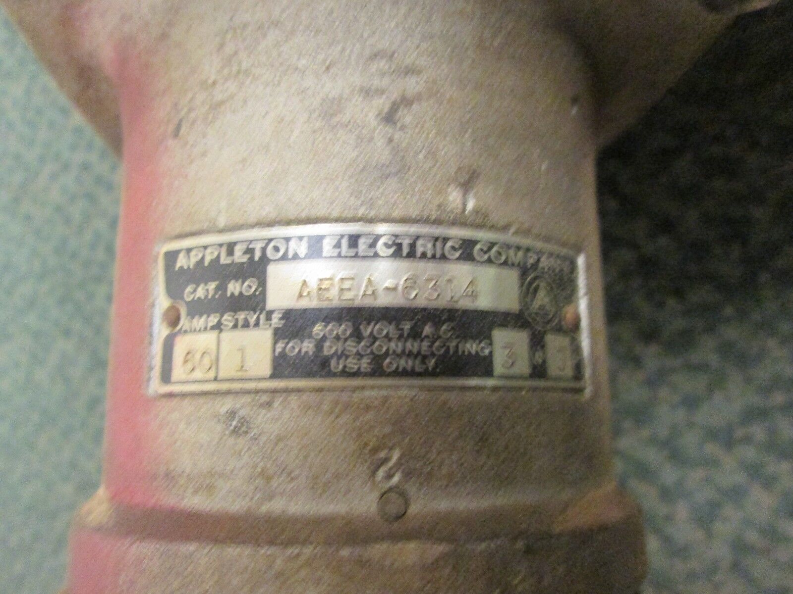 Appleton Receptacle w/ Base AEEA6314 60A 600V 3P 3W Used