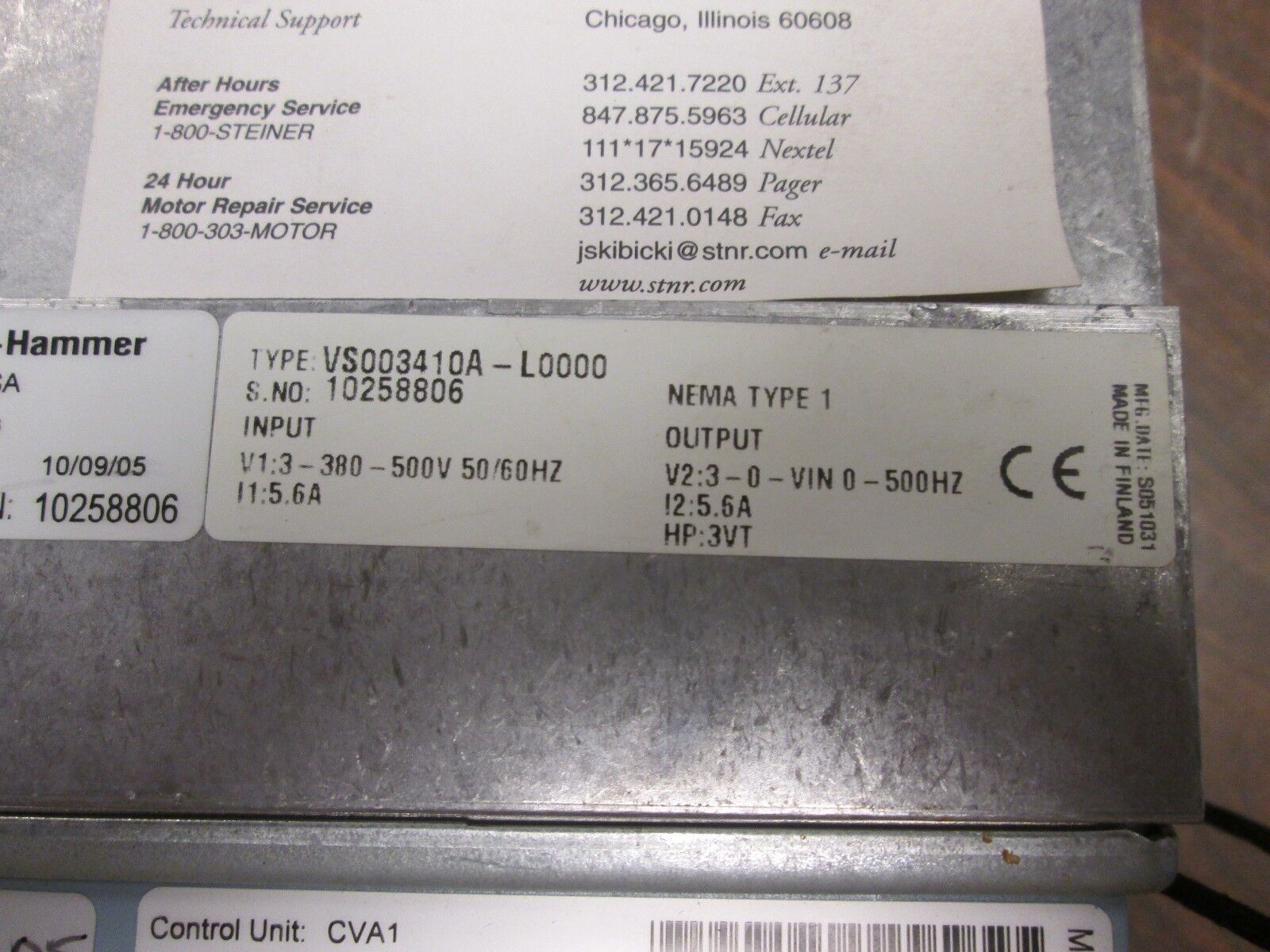 Johnson Controls VS Series AC Drive VS003410A-L0000 3HP 3Ph Used