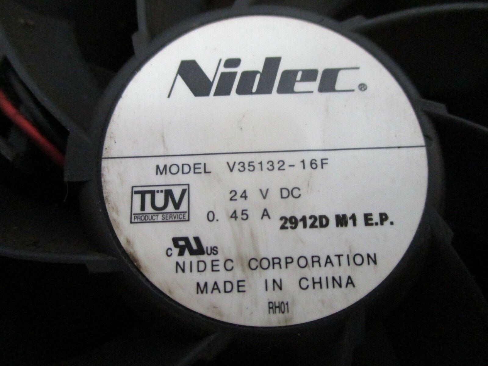 Nidec Fan Package V35132-16F 24VDC 0.45A Used