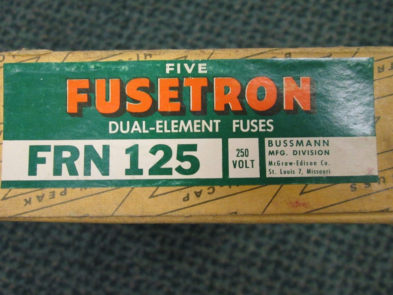Bussman Fusetron Fuse FRN125 125 A 250 V Box of 5