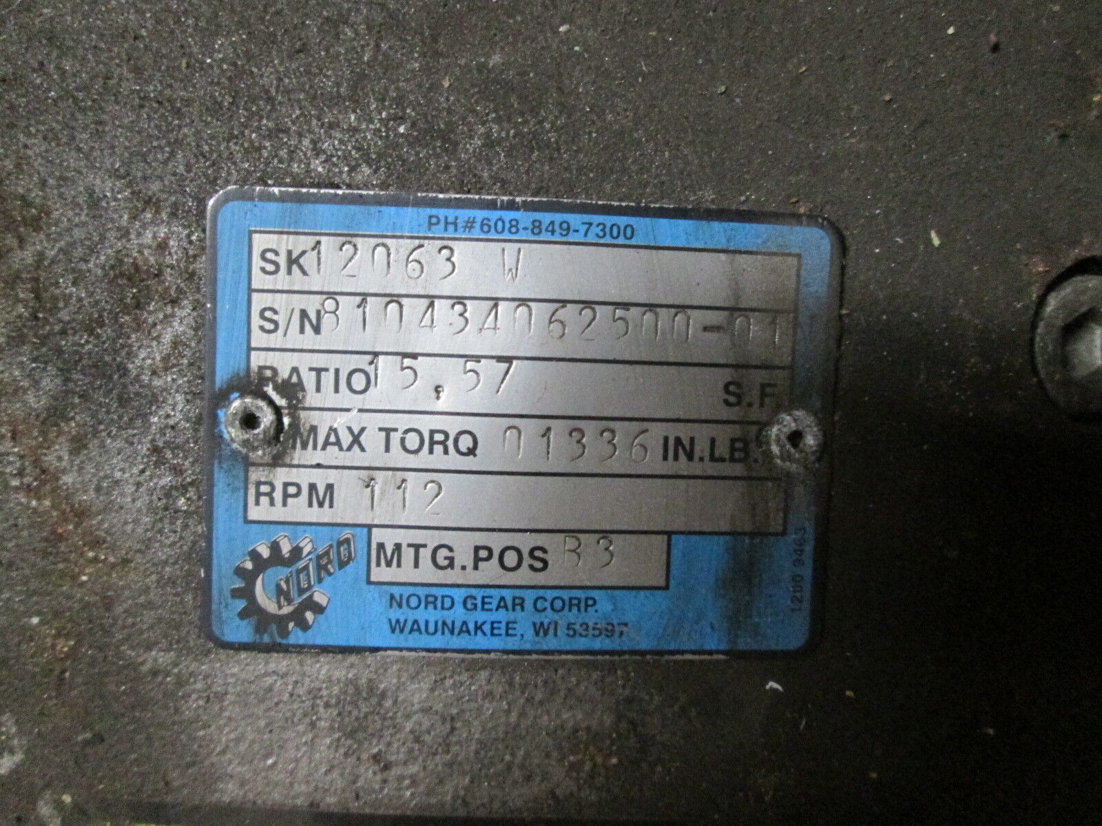 Nord Motor & Gear SK90L/4 BRE20 HL FR // 12063W 2HP 15.57 Ratio Used