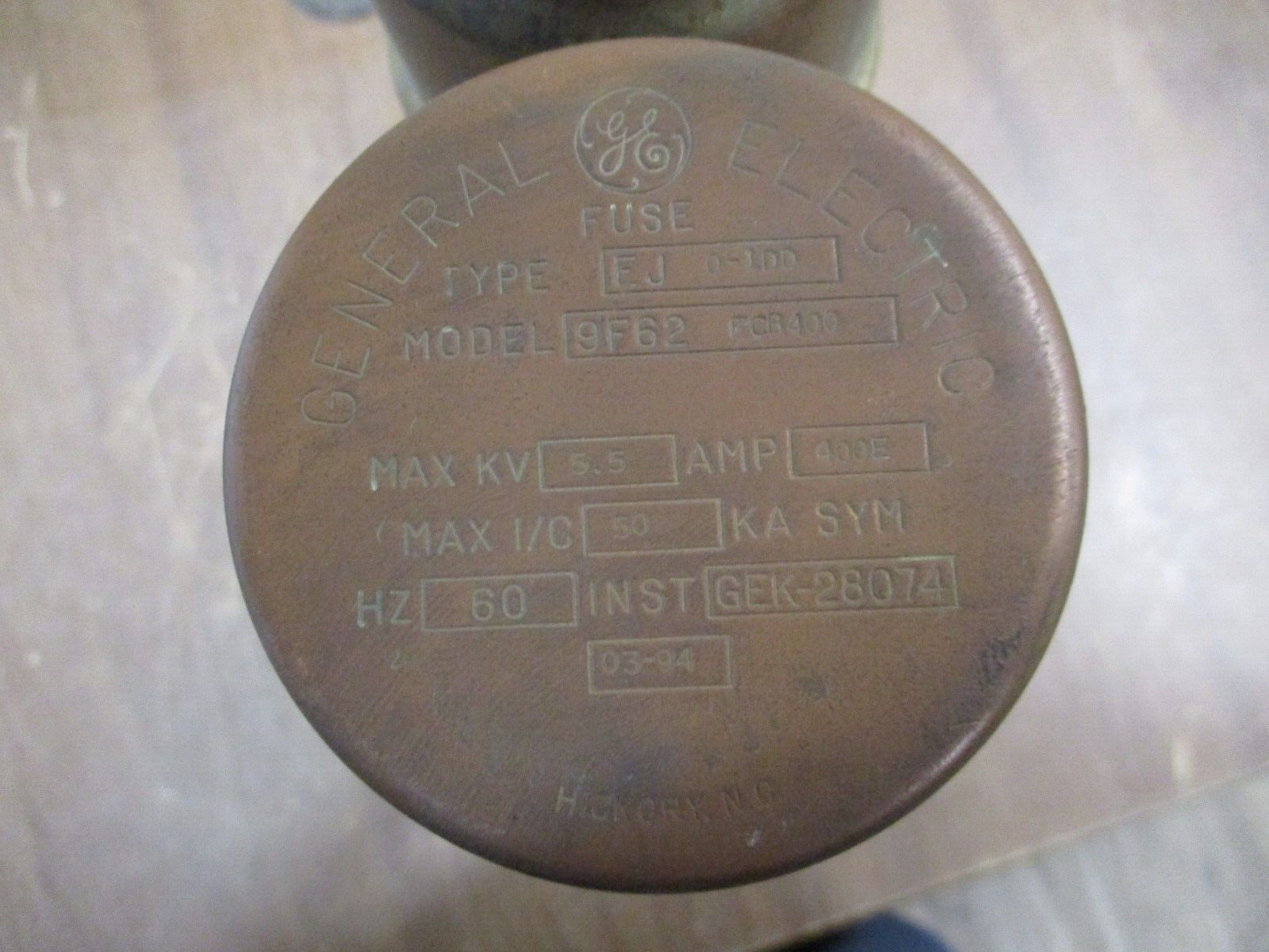 GE Type EJ 0-1DD Fuse 9F62 FCB400 5.5kV 400E 60Hz Used