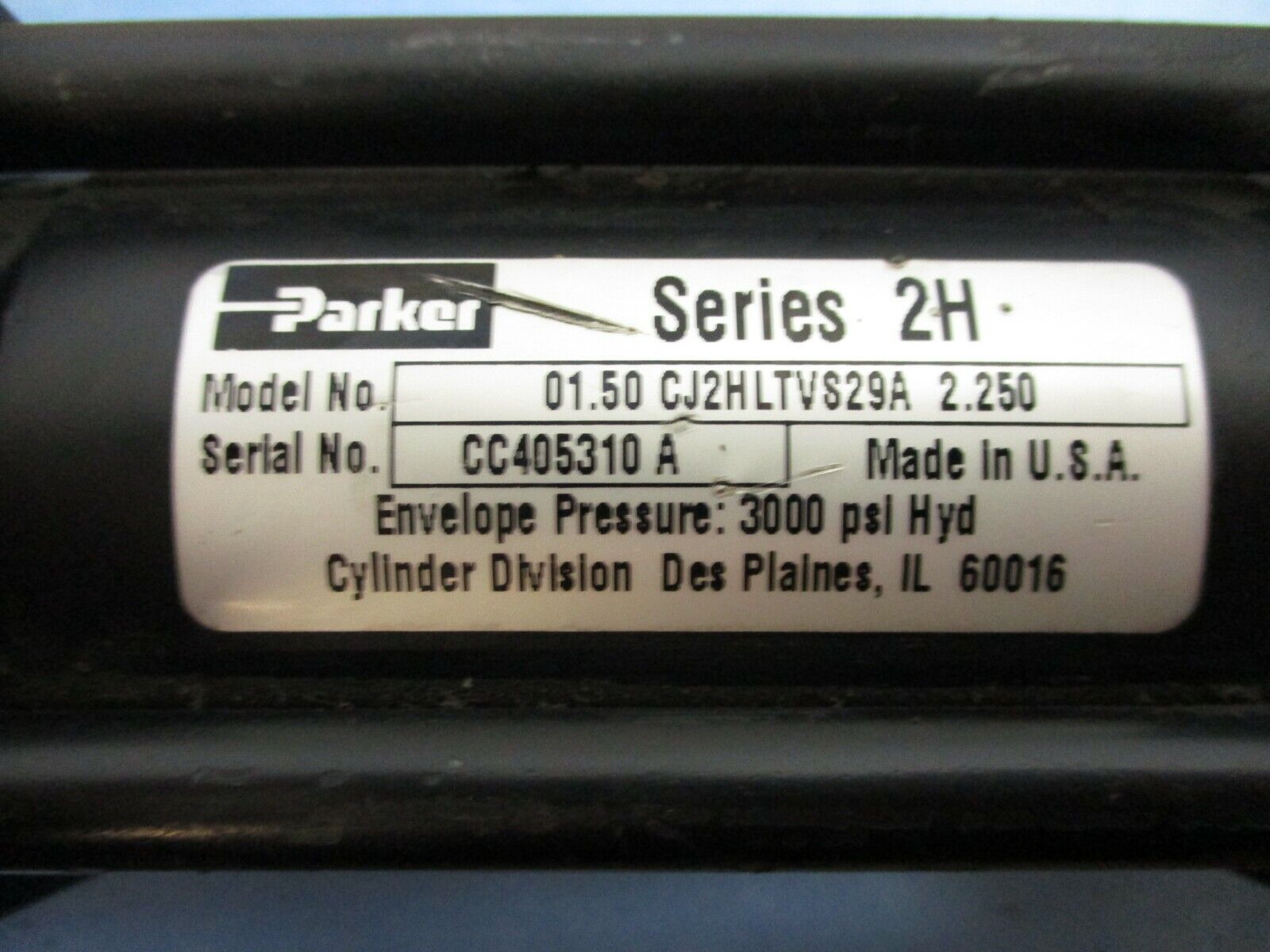 Parker Series 2H Hydraulic Cylinder 01.50 CJ2HLTVS29A 2.250 3000 PSI Used