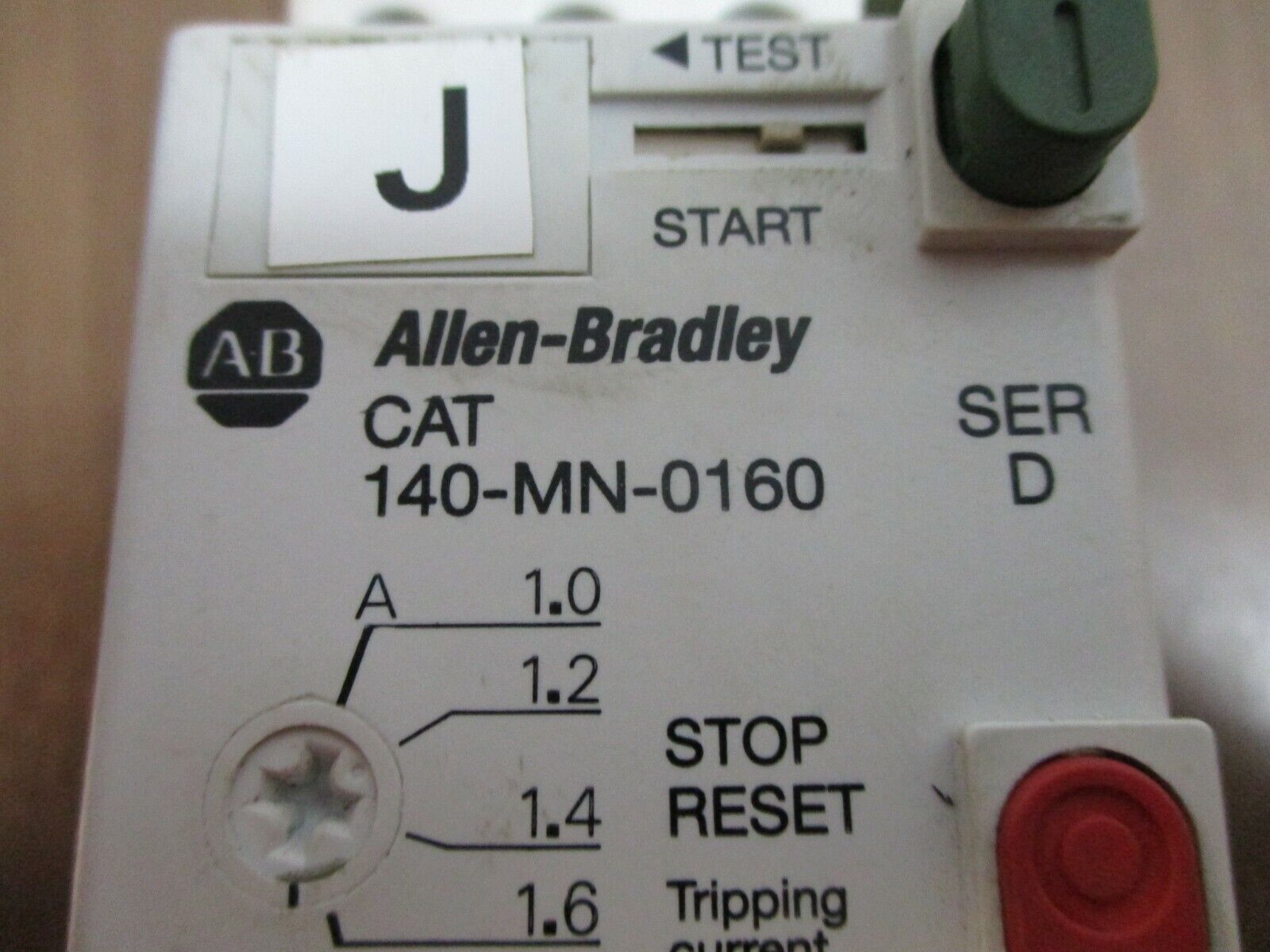 Allen-Bradley Manual Starter 140-MN-0160 Trip: 1.0-1.6A Used