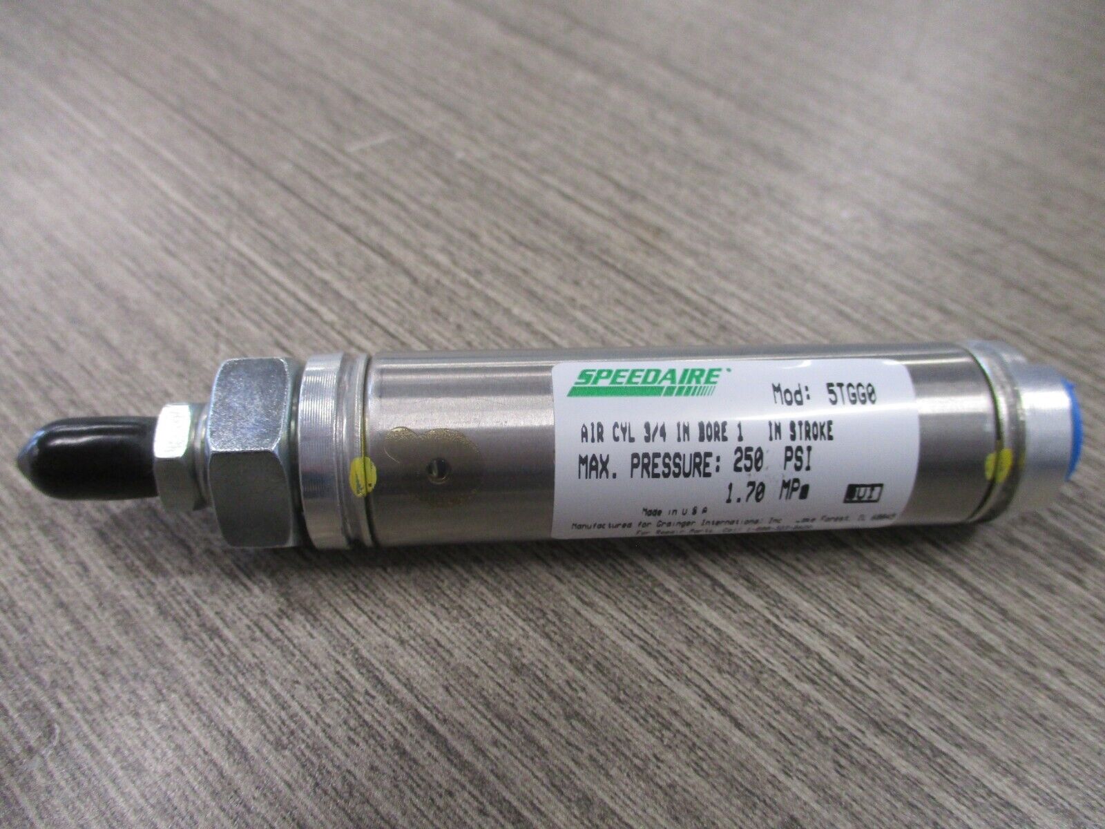 Speedaire Air Cylinder 5TGG0 3/4" Bore 1" Stroke 250 PSI New Surplus