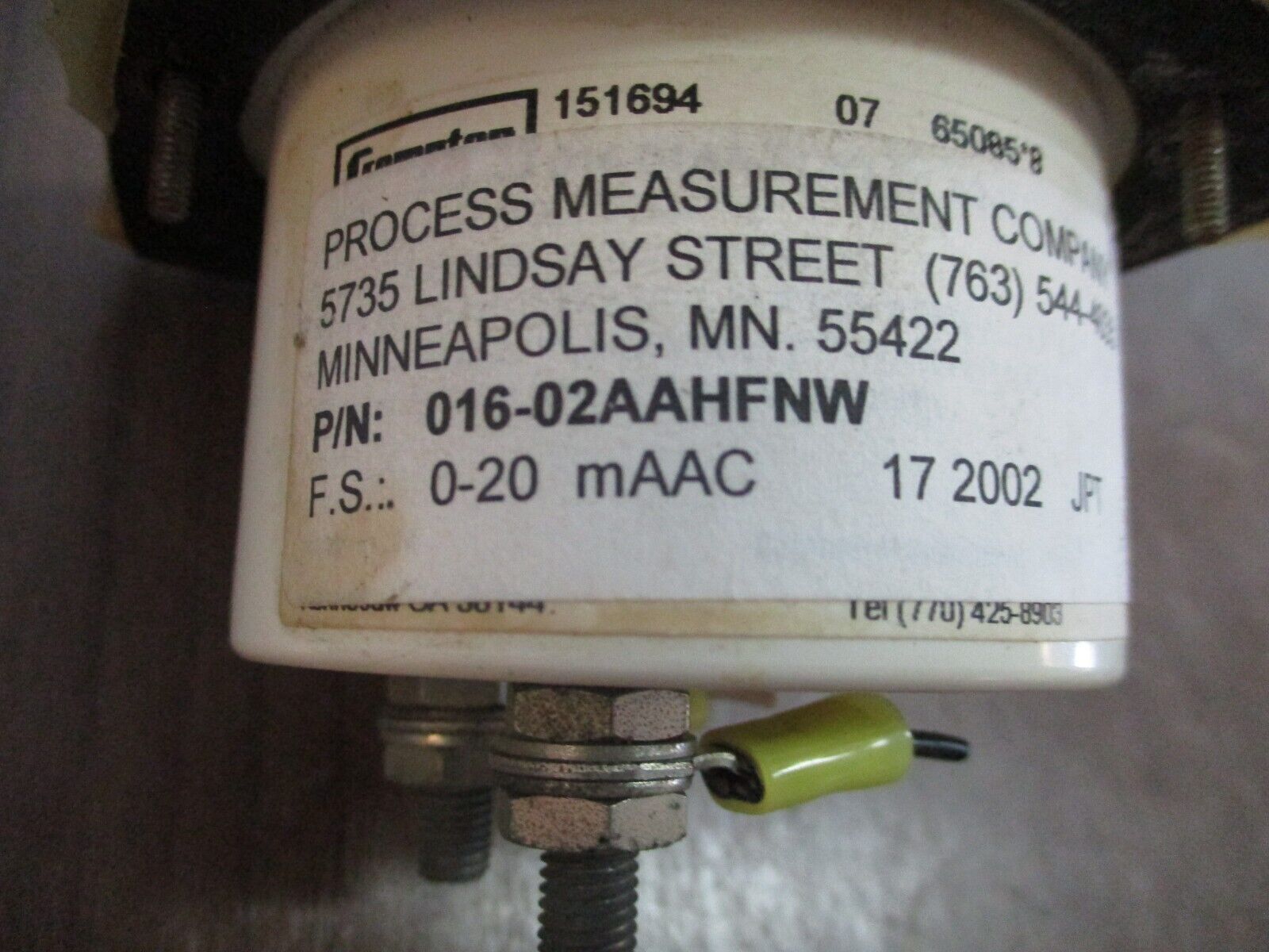 Crompton / Process Measurement AC Ammeter 016-02AAHFNW Range: 0-60A Used