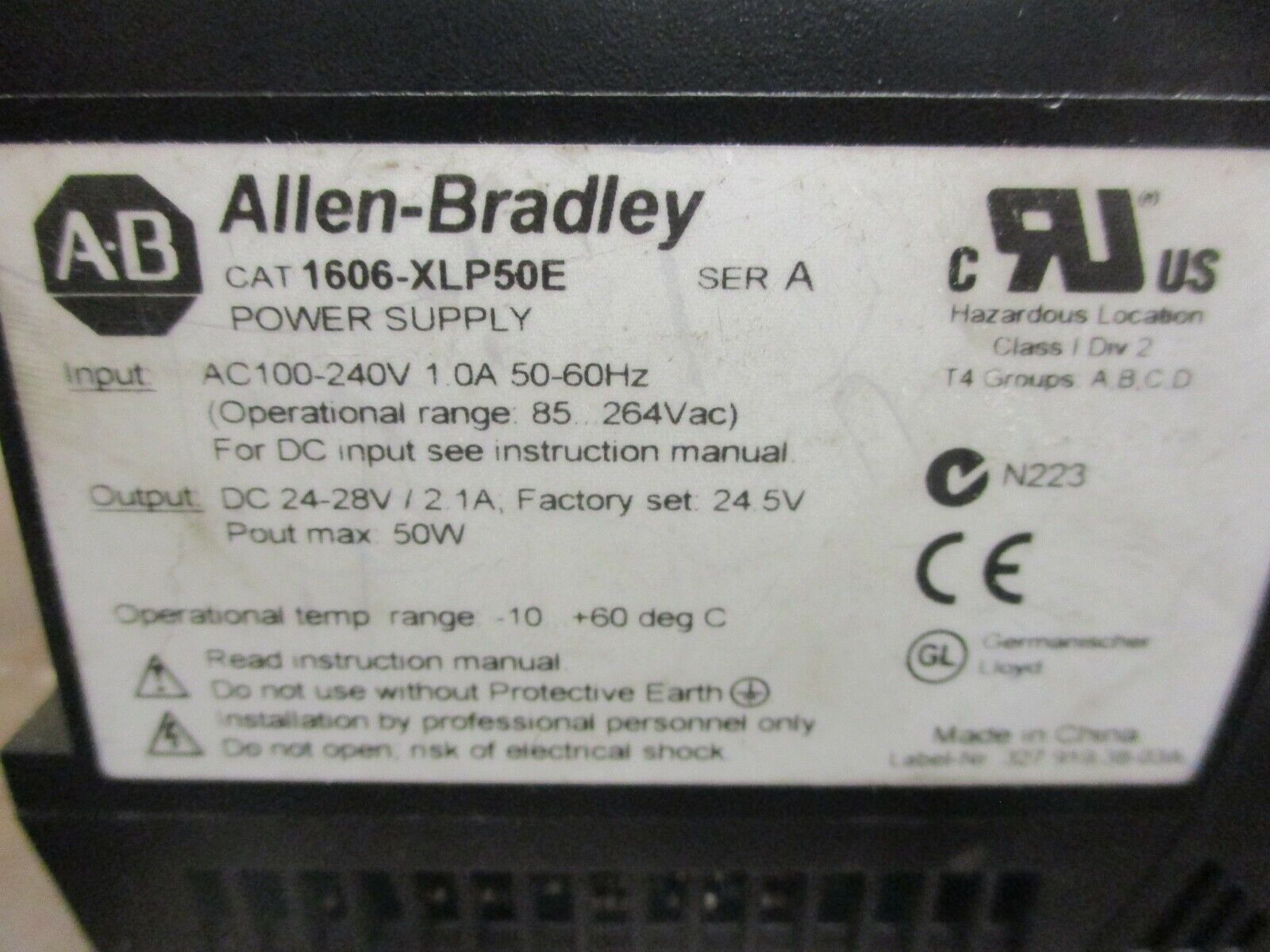 Allen-Bradley Power Supply 1606-XLP50E Ser. A Used