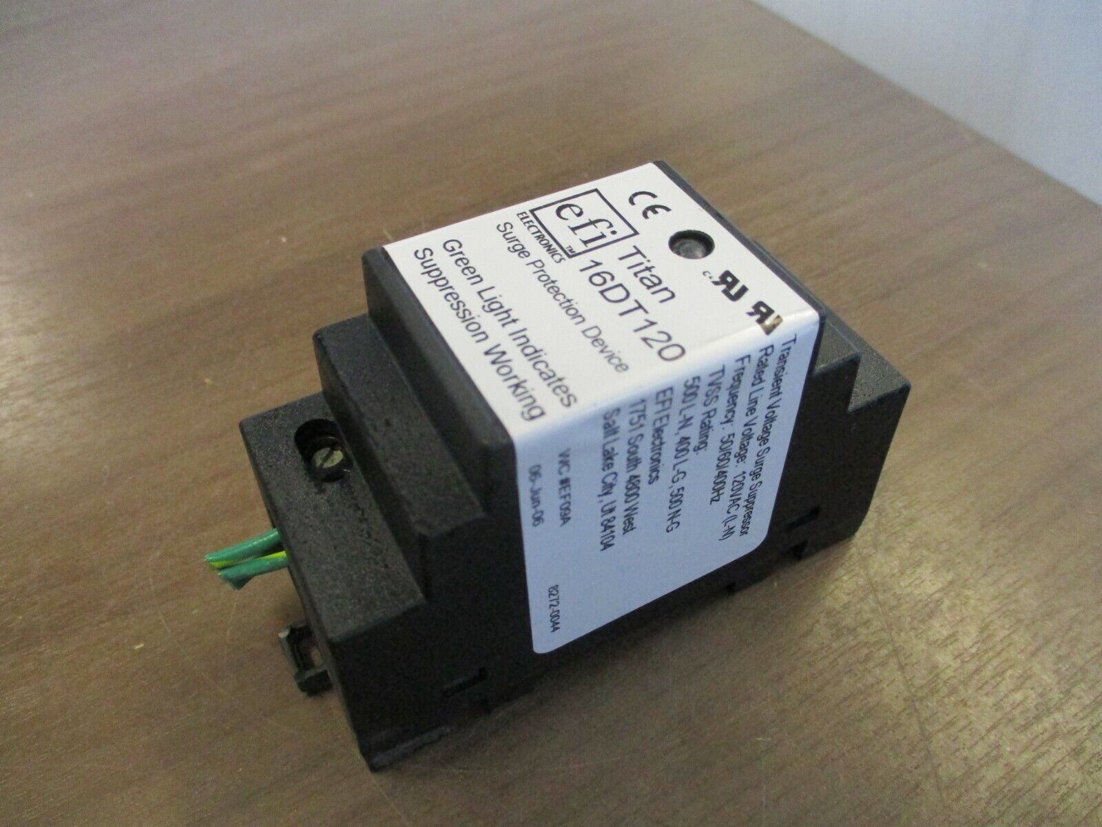 EFI Titan Surge Protection Device 16DT120 120V 50/60/400Hz Used