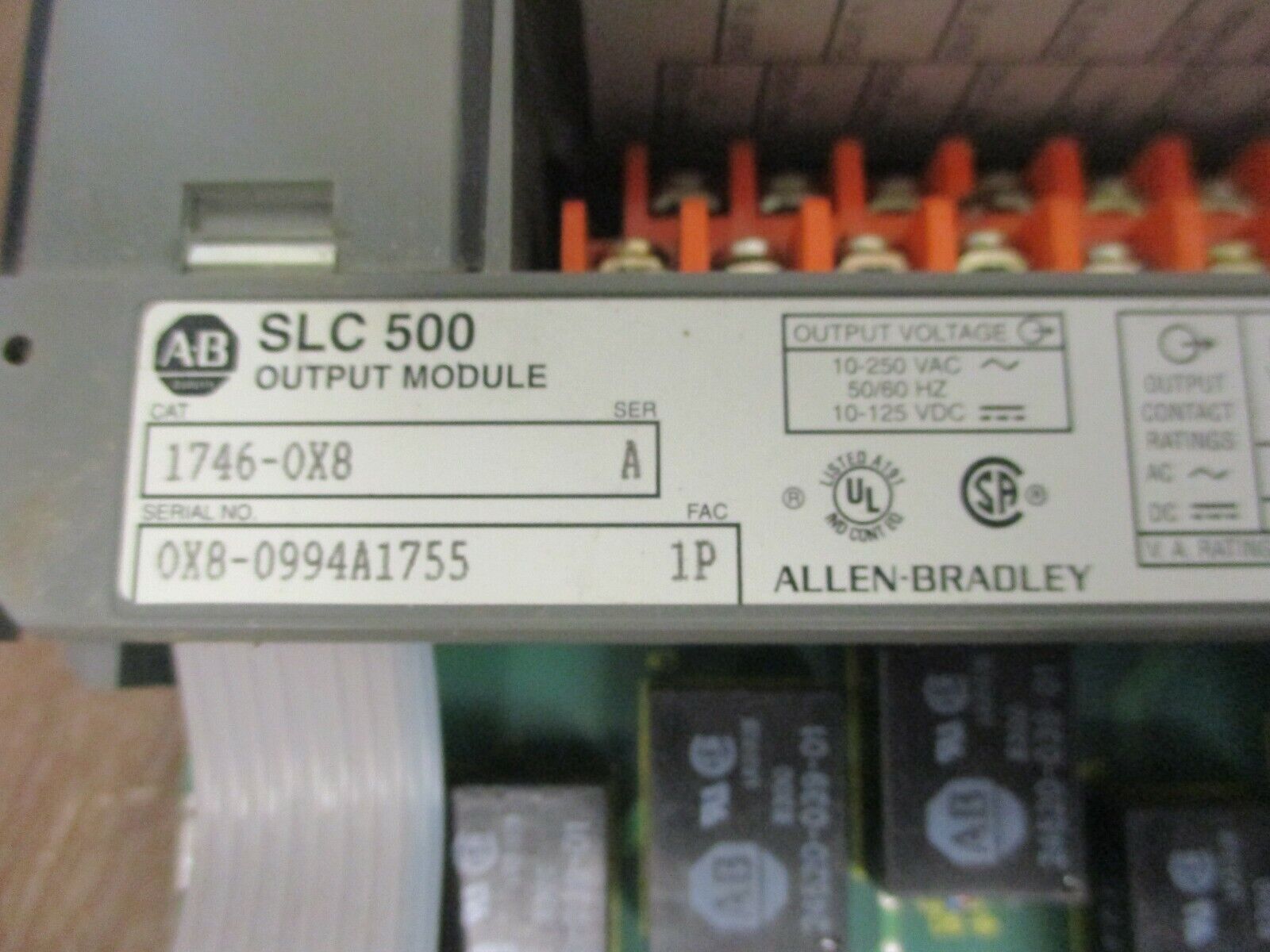 Allen-Bradley SLC 500 Output Module 1746-OX8 Ser A 10-250VAC/10-125VDC Output