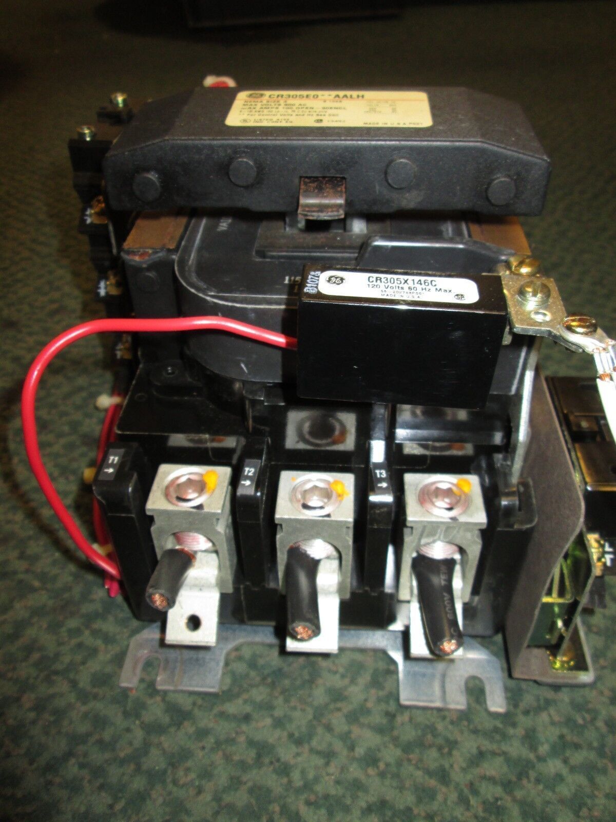 GE Contact CR305E0**AALH 115-120V Coil nema size 3 600V Used