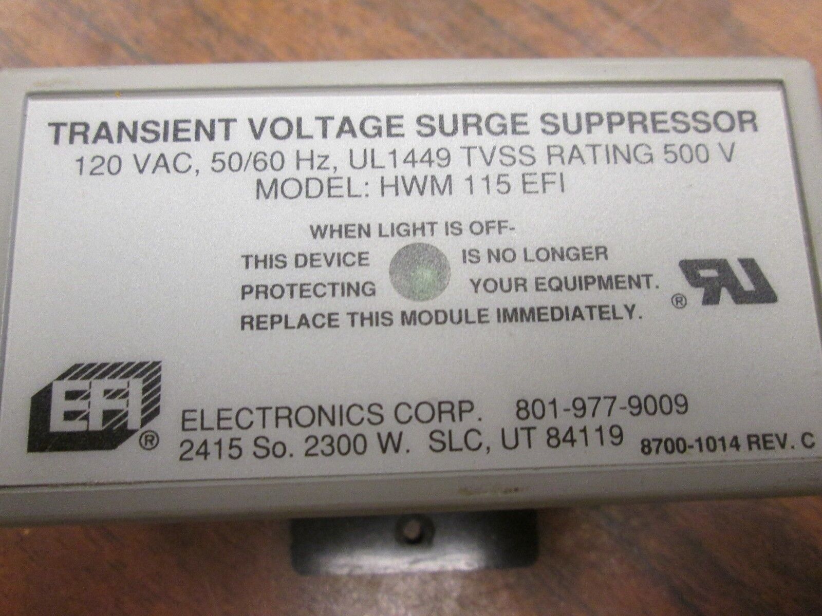 EFI Transient Voltage Surge Suppressor HWM 115 EFI 120V 50/60Hz Rating:500V Used
