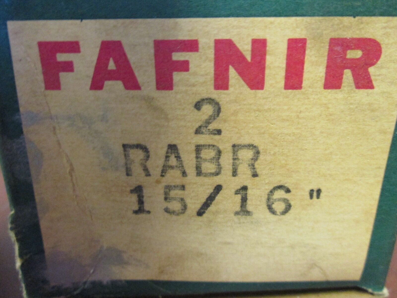 Fafnir Ball Bearing 2 RABR 15/16" Shaft Size 15/16" New Surplus