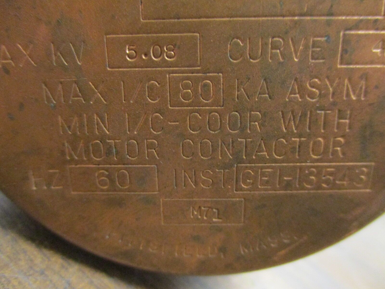 GE Type EJ-2D Fuse 9F60 LJD804 4R 5.08kV 60Hz Used