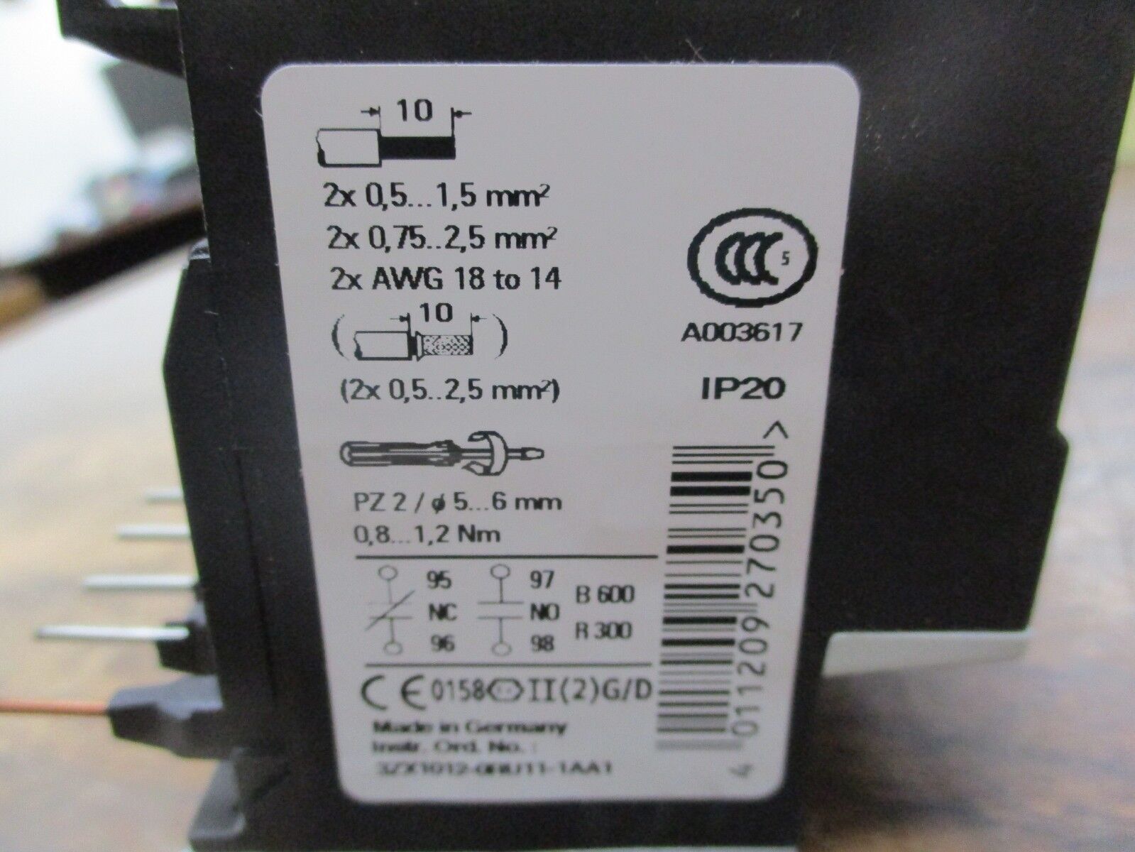 Siemens Solid State Overload 3RU1116-1CB0 Trip: 1.8-2.5A New Surplus