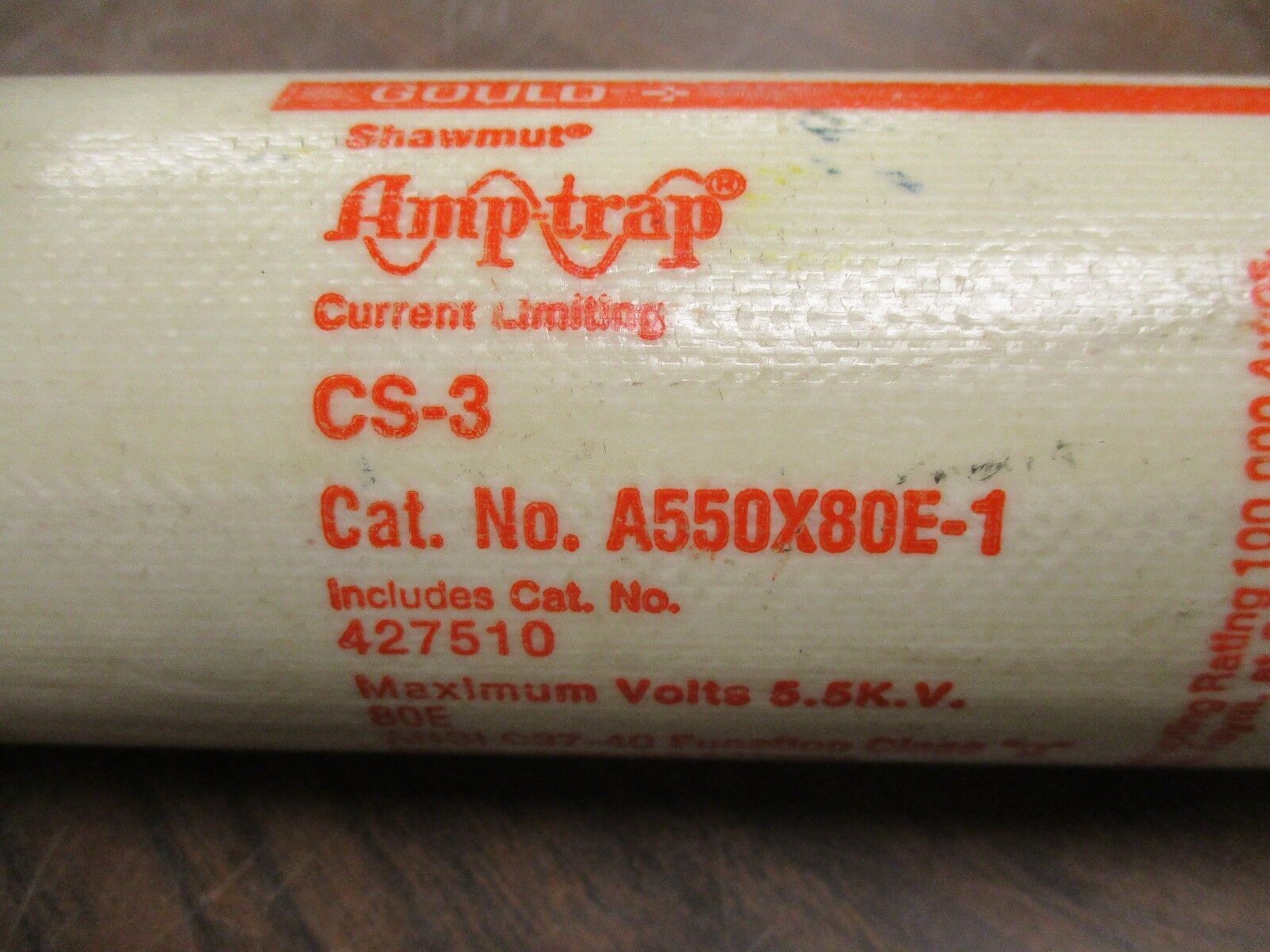 Gould Shawmut Amp-Trap Fuse A550X80E-1 5.5kV 80E Used