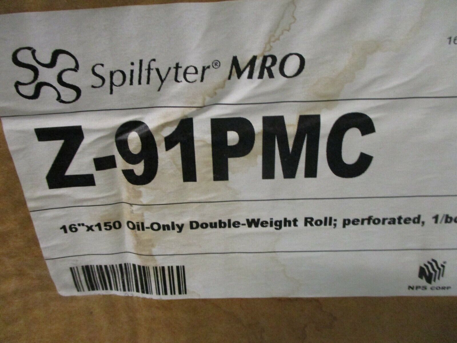 NPS Spilfyter MRO Double Weight Absorbent Pad Z-91PMC Oil Only 16" *Approx. 150*