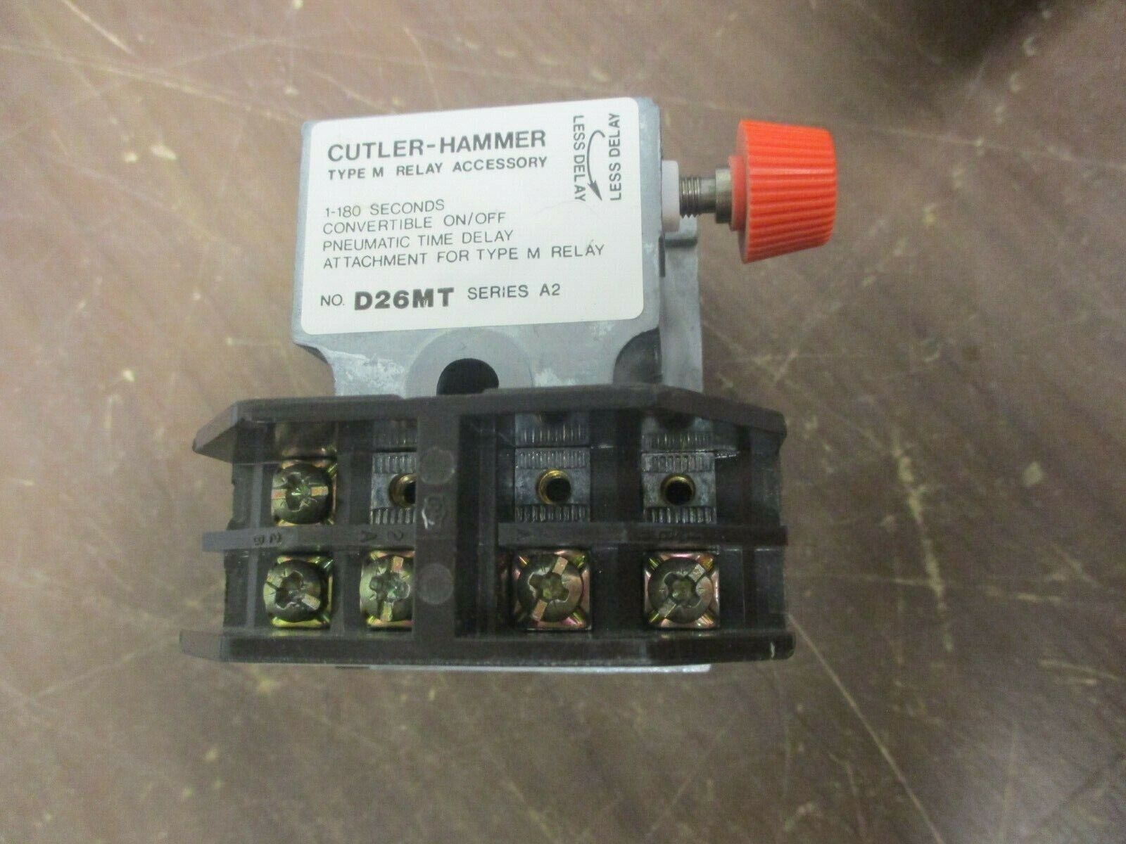 Cutler-Hammer Type M Relay D26MT Range:1-180sec Used *Missing 3 Terminal Screws*