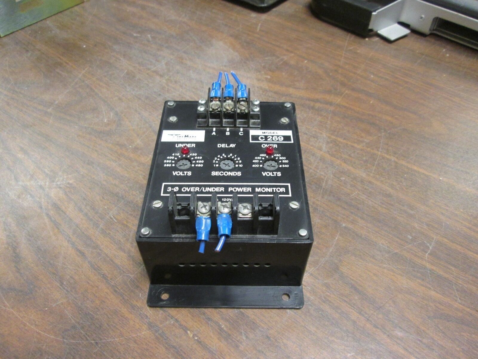 Time Mark Power Monitor C269 4A 120V Under 380-460V Over: 400-540V Used