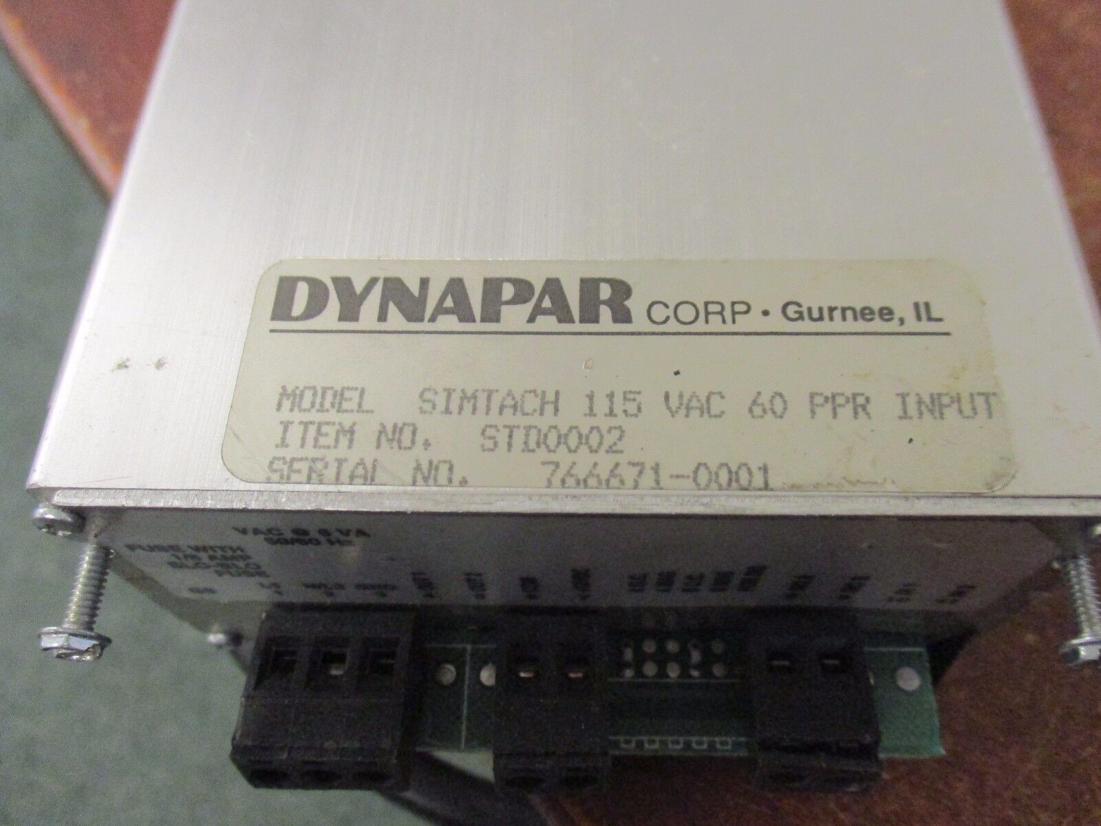 Dynapar Input Speed Indicator STD0002 115VAC 60 PPR Input Used