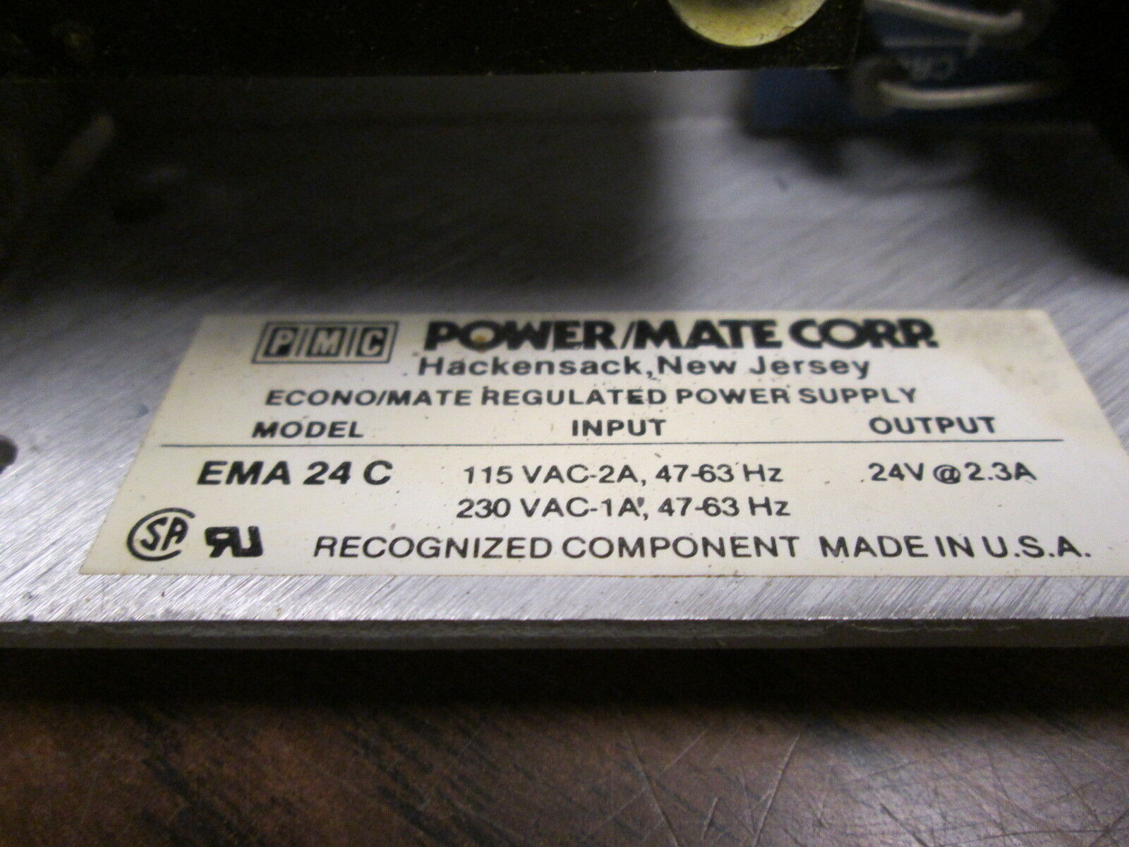 Power/Mate Corp. Econo/Mate Regulated Power Supply EMA 24 C Used