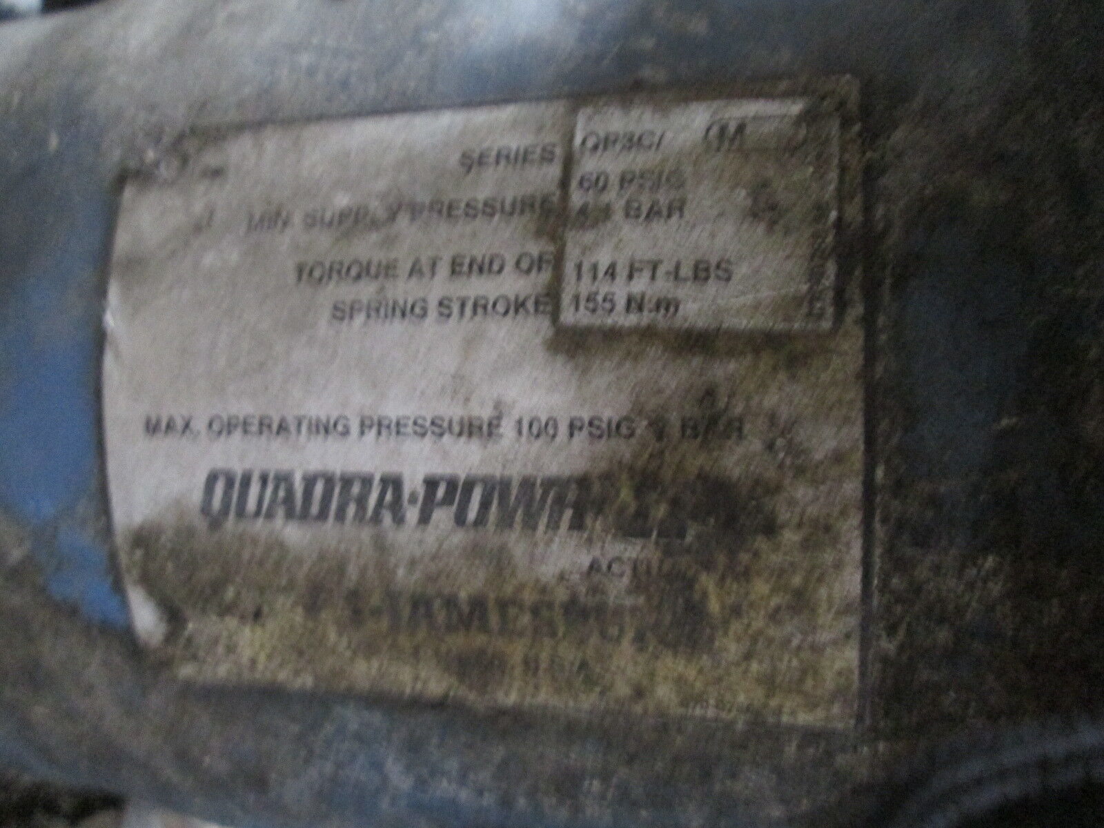Neles-Jamesbury Quadra-Powr II Actuator QP3C/M 60PSIG 114 ft/LBS Torque Used