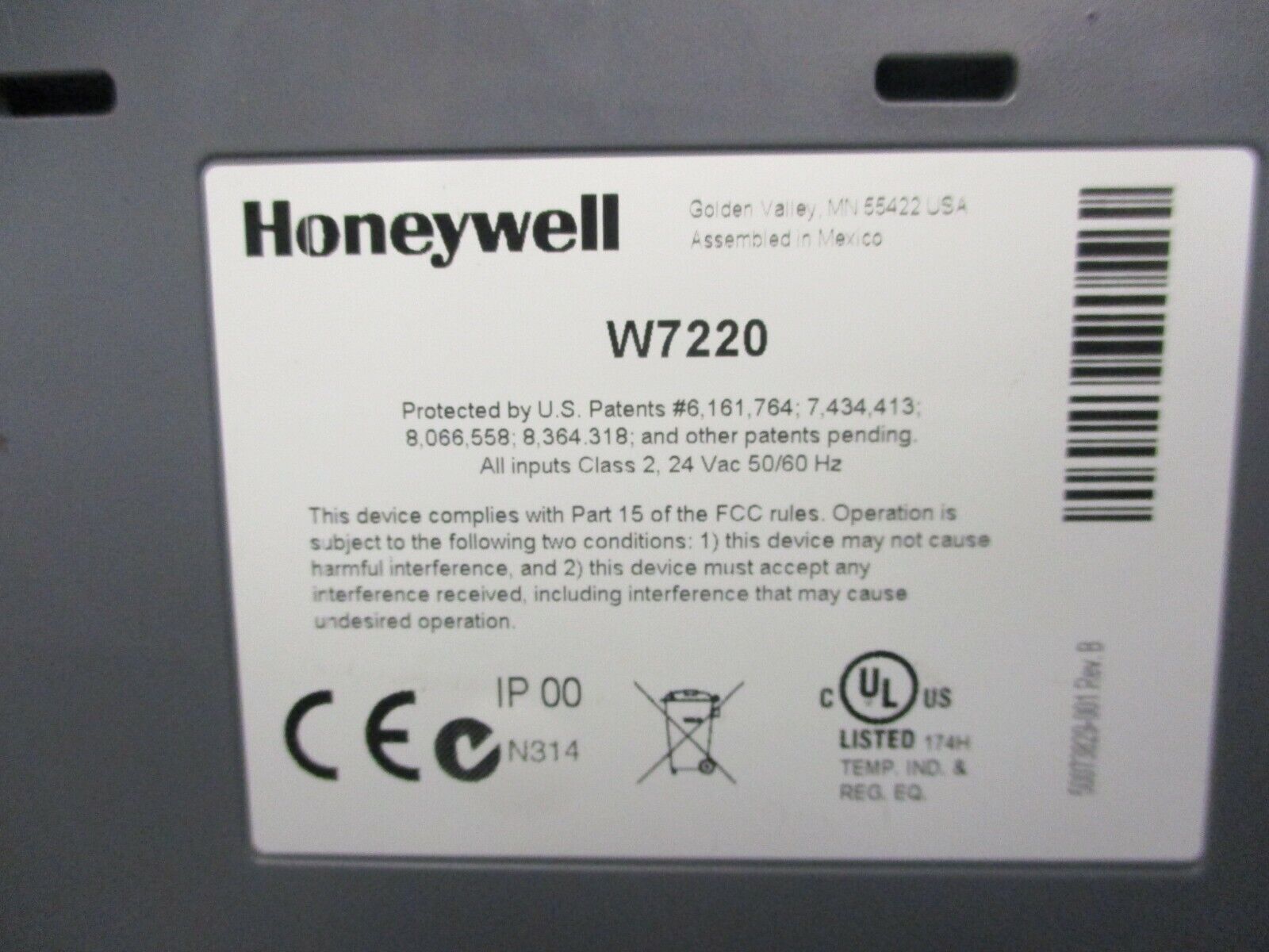 Honeywell Economizer Controller W7220A1000 S/W Ver. 1.07 Used