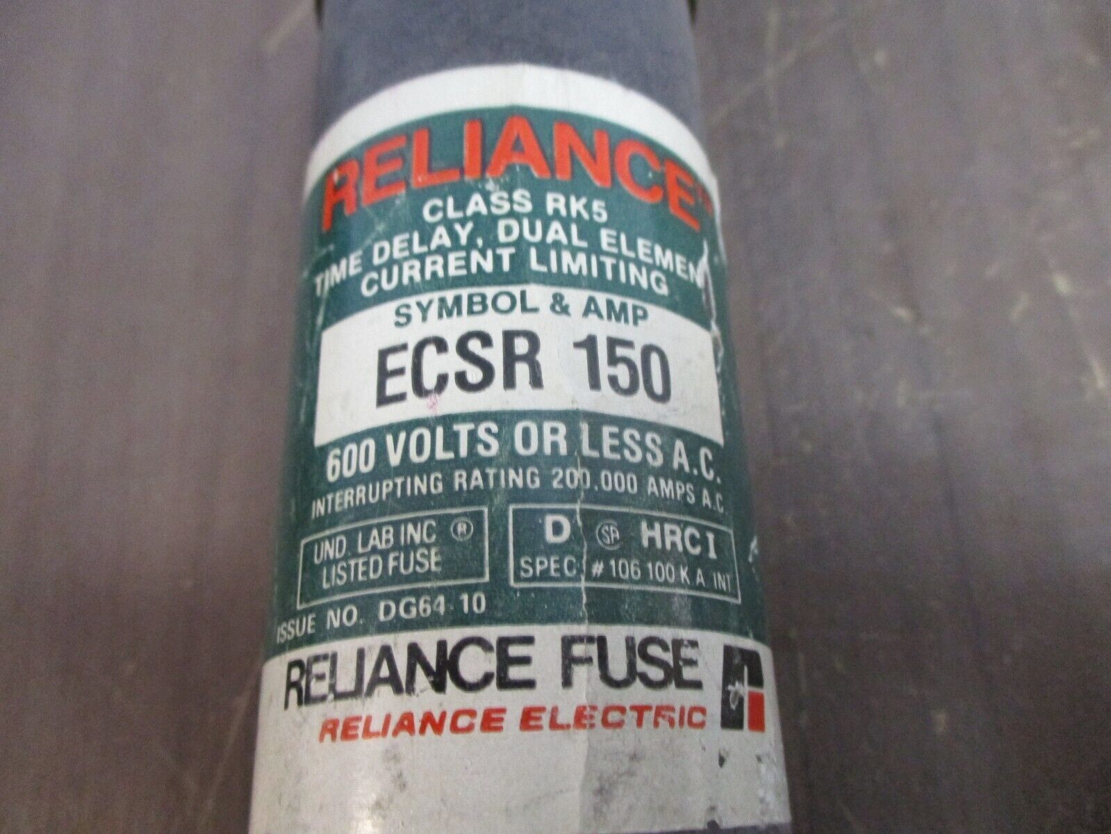 Reliance Fuse ECSR 150 150A 600V Used