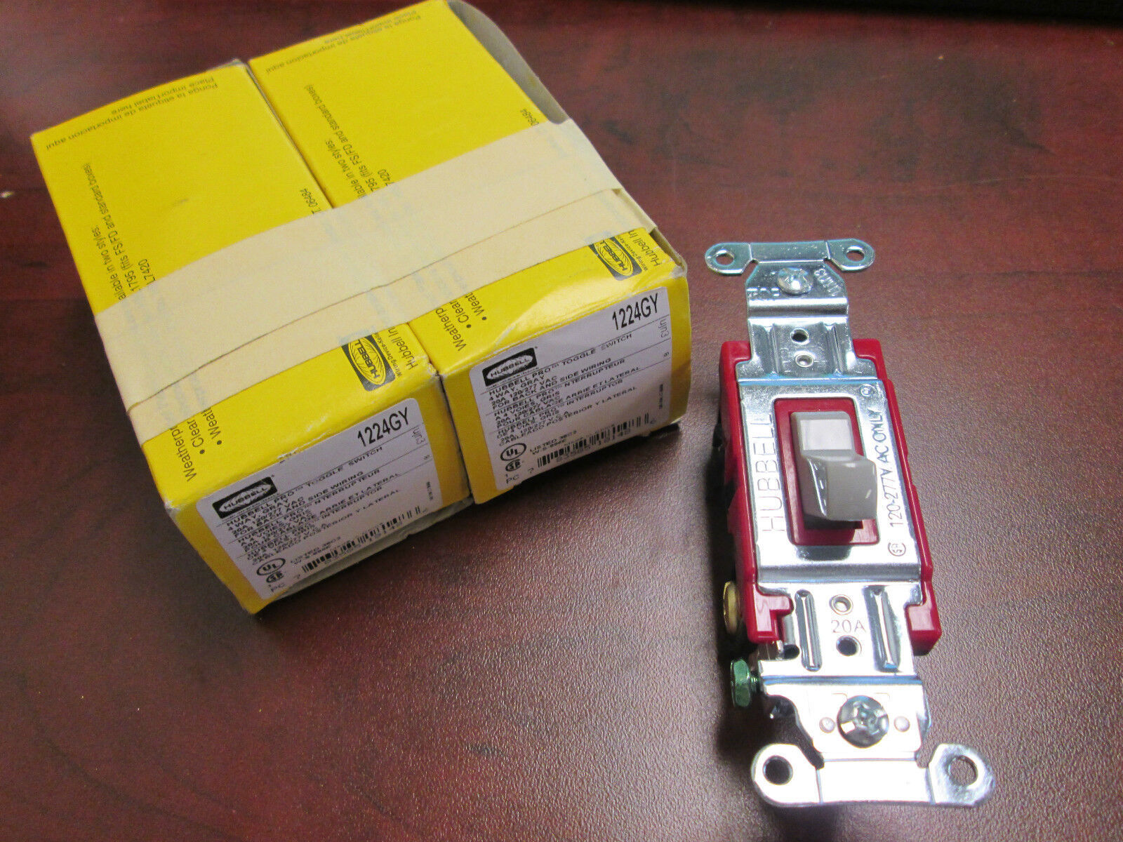 Hubbell Toggle Switch 1224GY 4-way switch 20A 120/277V *Lot of 2* New Surplus