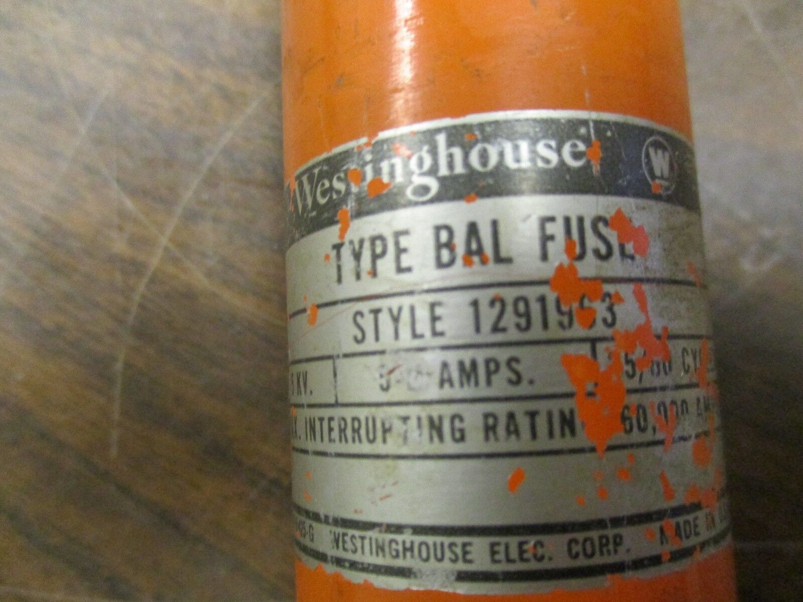 Westinghouse Type BAL Fuse 1291963 5E 5kV Used