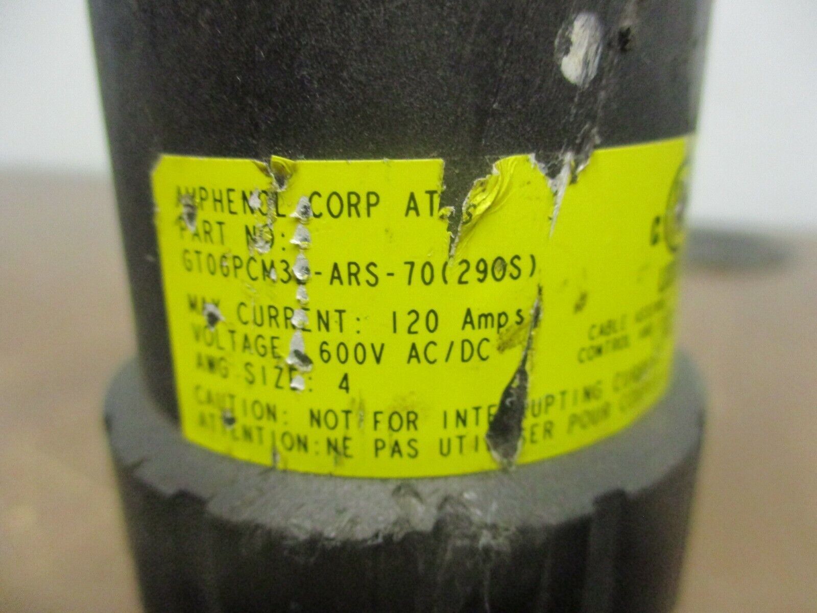 Amphenol Connector GT06PCM32-ARS-70(29OS) 1019 120A 600V Used **No Bushing**