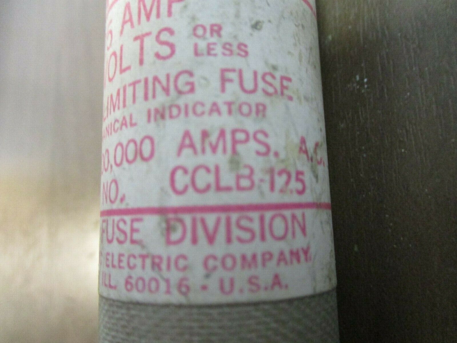 FPE Econolim Fuse CCLB-125 125A 660V Used