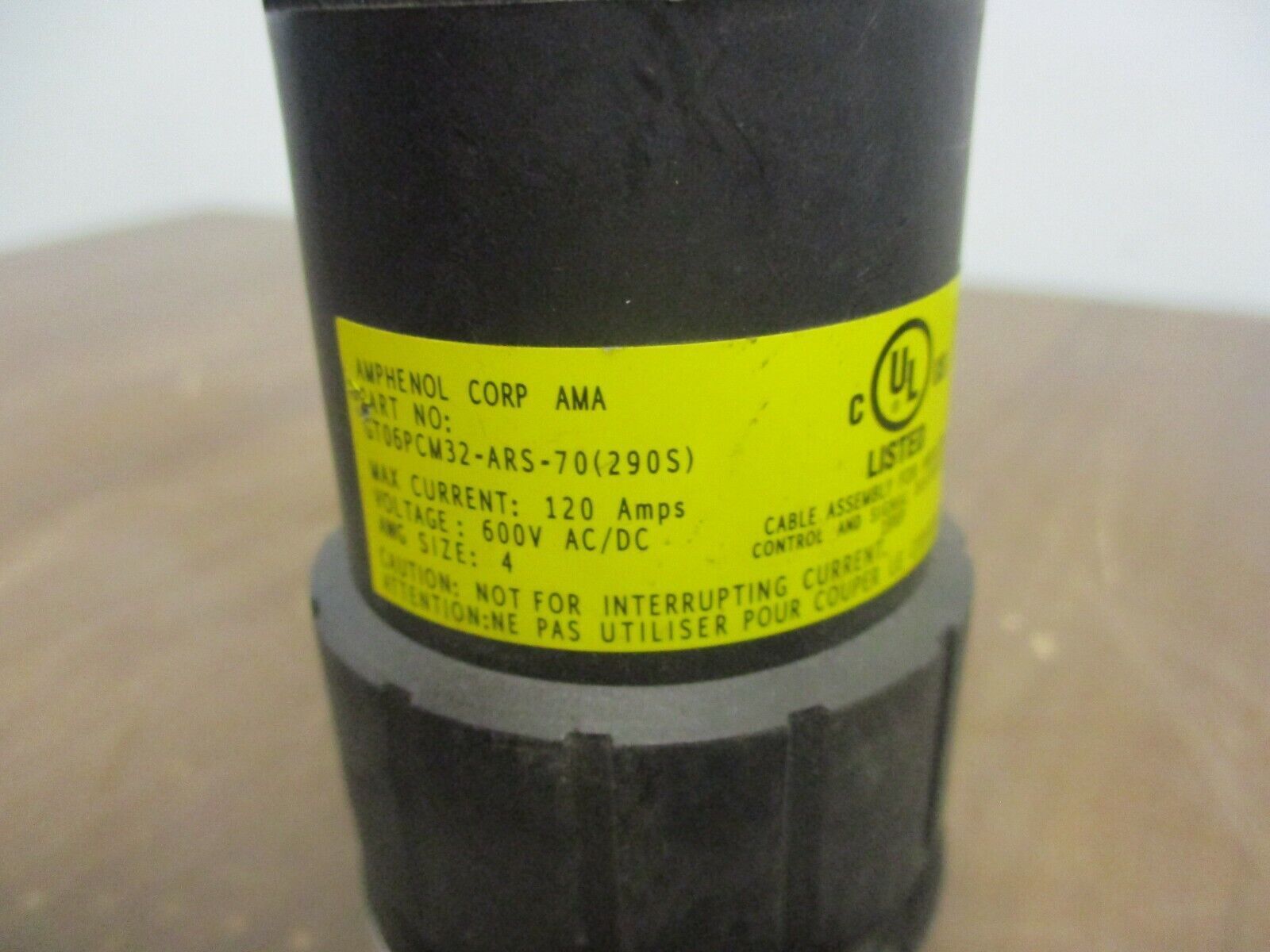 Amphenol Connector GT06PCM32-ARS-70(29OS) 1337 120A 600V Used **No Bushing**