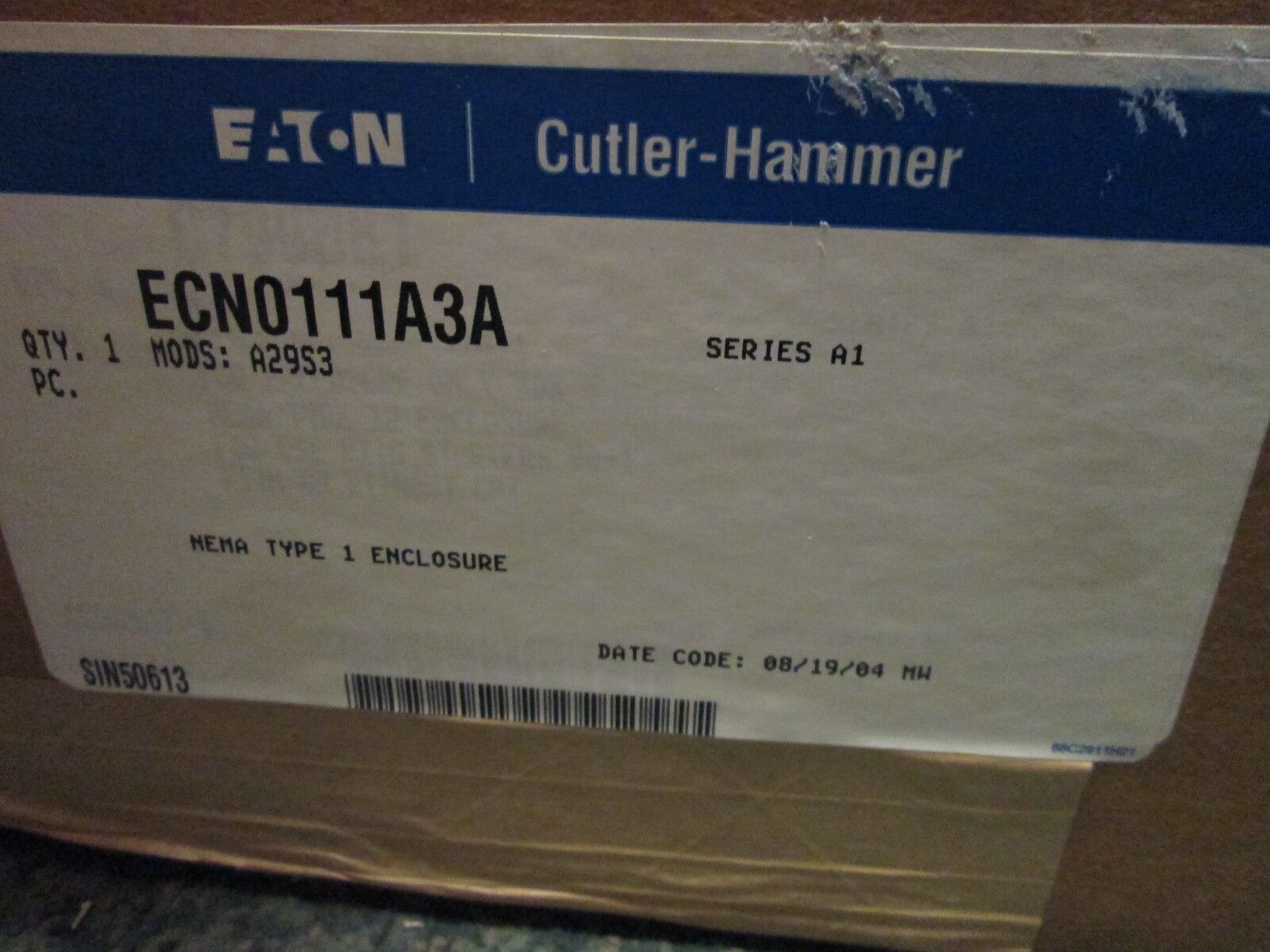 Cutler-Hammer Starter ECNO111A3A Size 1 Nema 1 Enclosure New Surplus