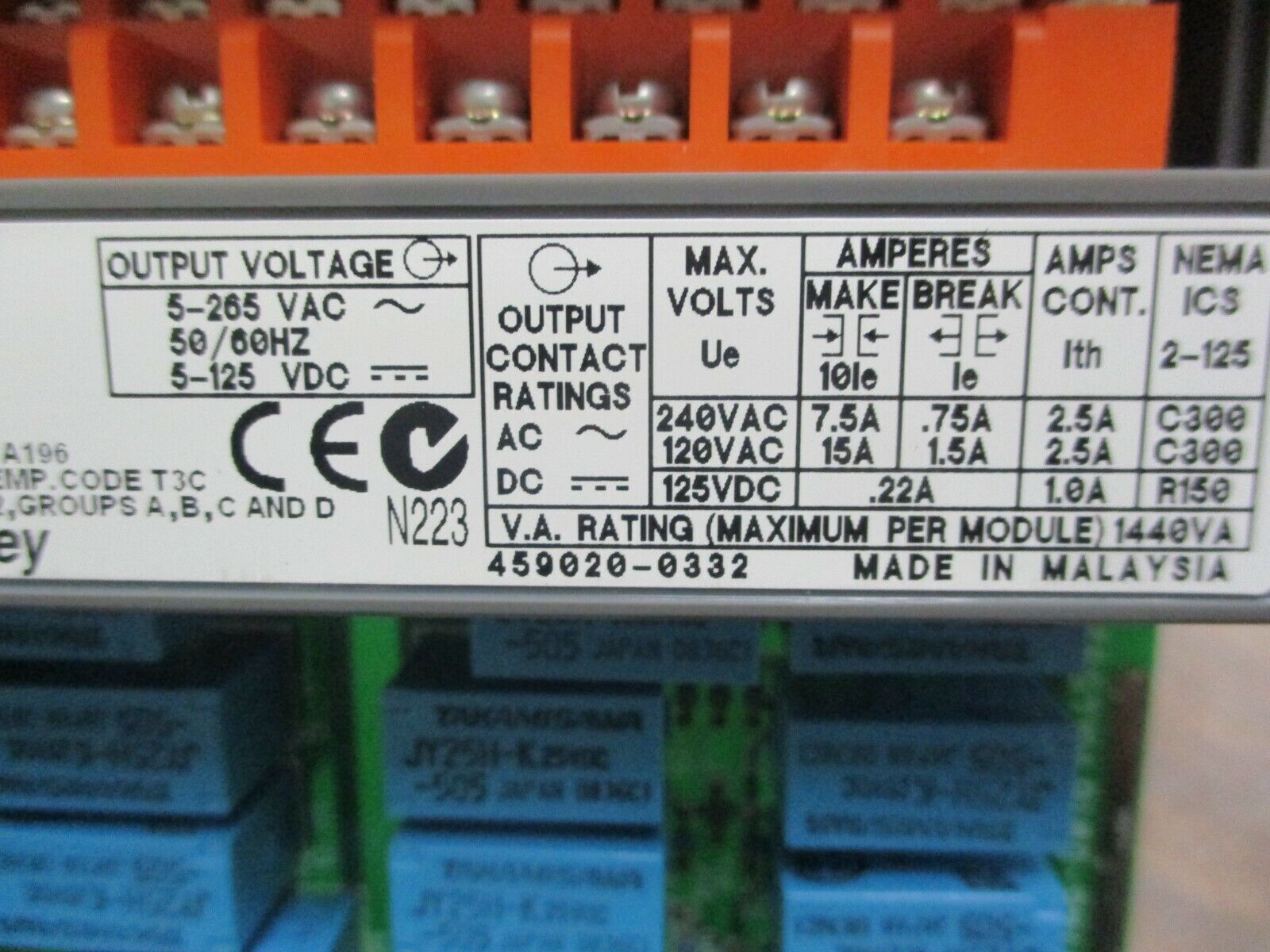Allen-Bradley SLC 500 Output Module 1746-OW16 Ser. D 5-265VAC/5-125VDC Output