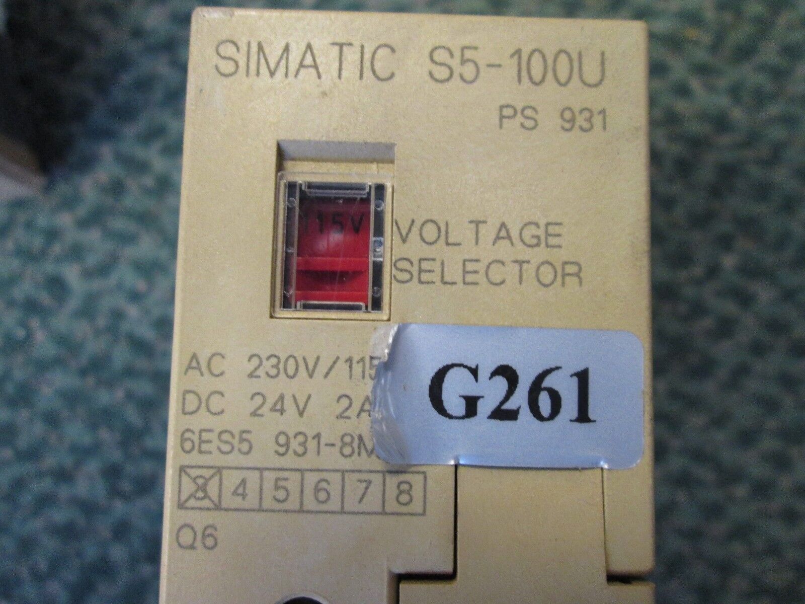 Siemens Simatic S5 Voltage Selector 6ES5931-8MD11 230/115VAC 24VDC Used