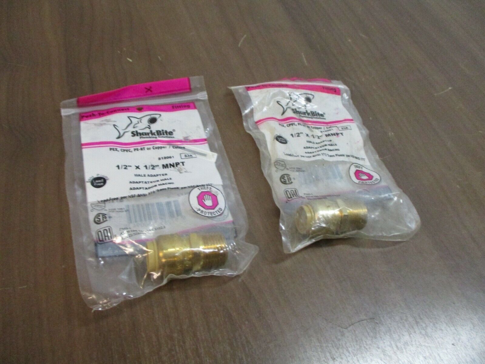 SharkBite Push-to-Connect Fitting U120LFW 1/2"x1/2" MNPT *Lot of 2* New Surplus