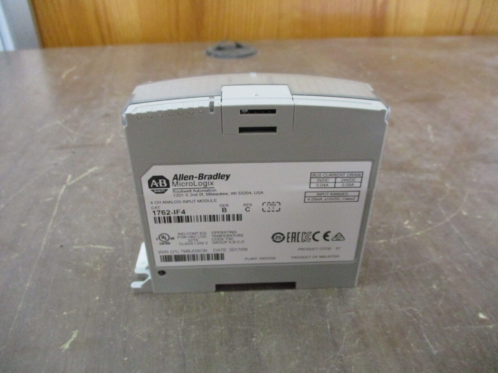 Allen-Bradley MicroLogix Analog Input Module 1762-IF4 Ser. B Rev. C FRN: 1.1 4Ch