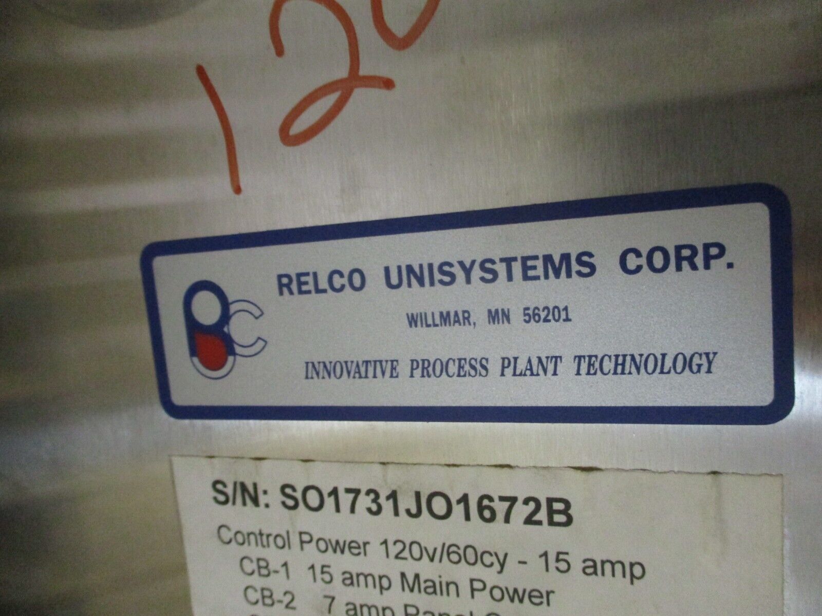 Relco Stainless Steel Enclosure Type 4X Size: 60" x 40" x 12" Used